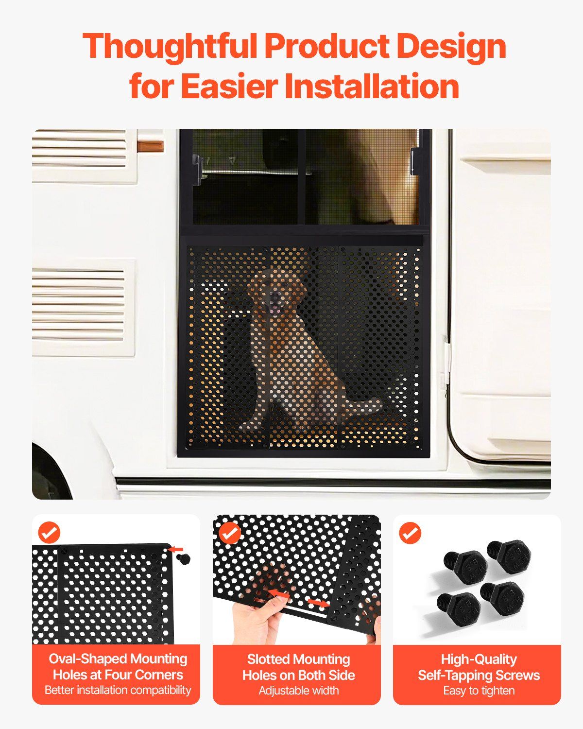 RV screen door protector, black — view 5