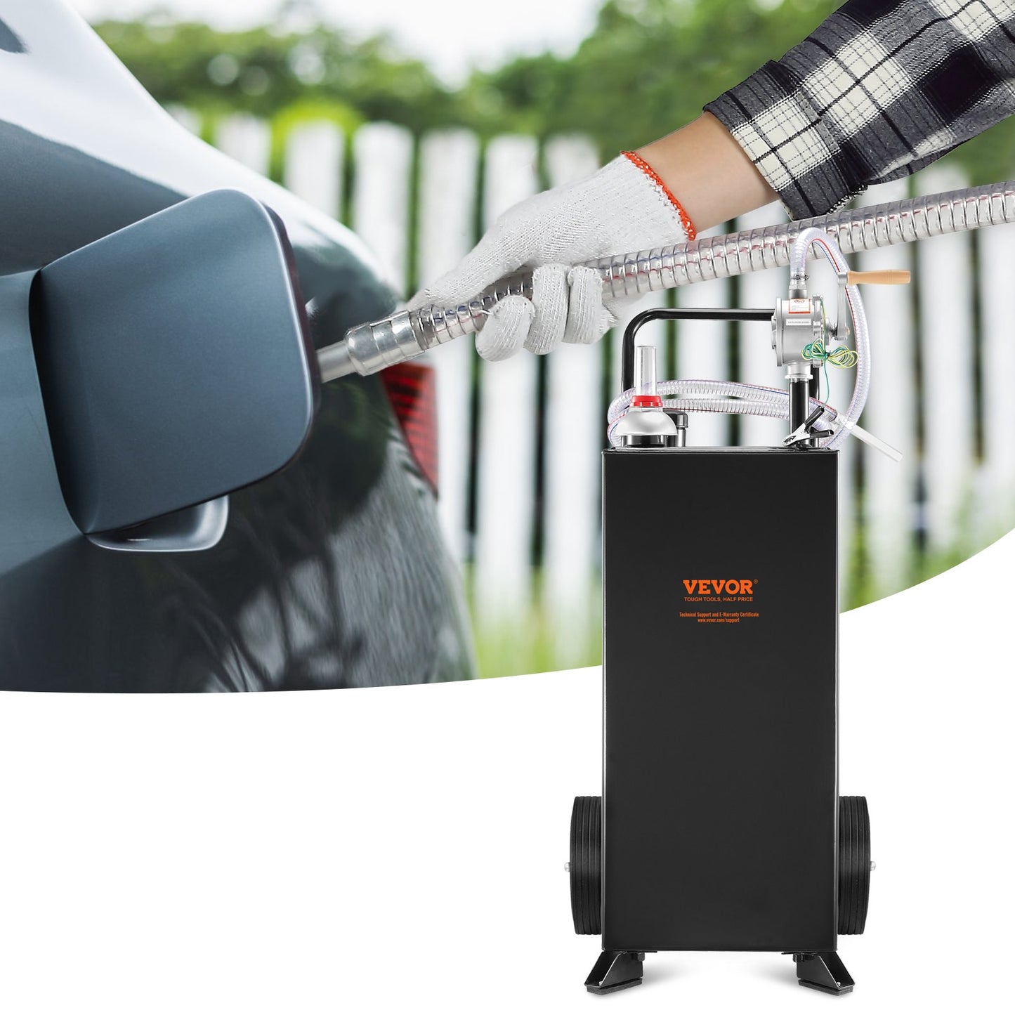 114L gas caddy fuel storage tank with wheels — view 9