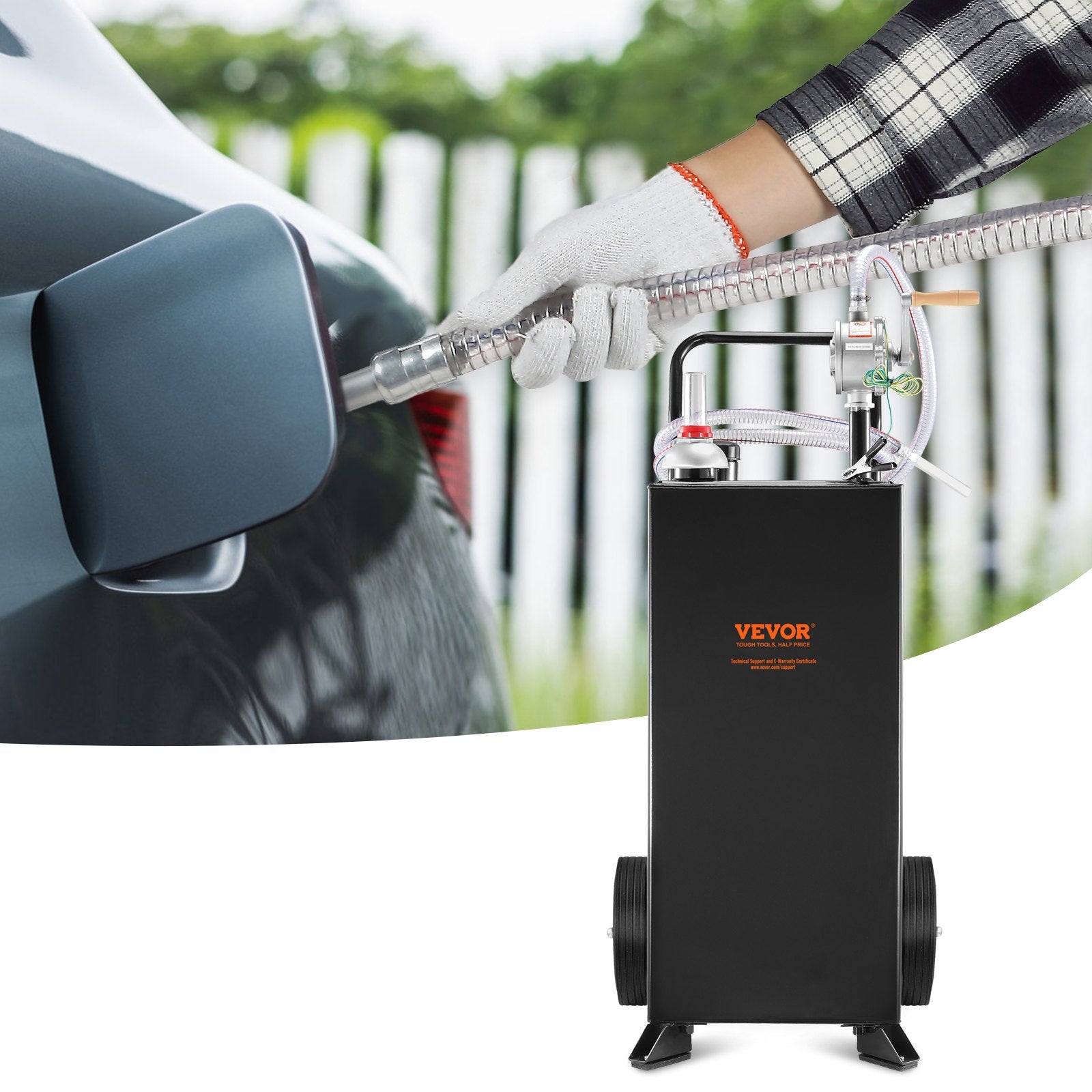 114L gas caddy fuel storage tank with wheels — view 9