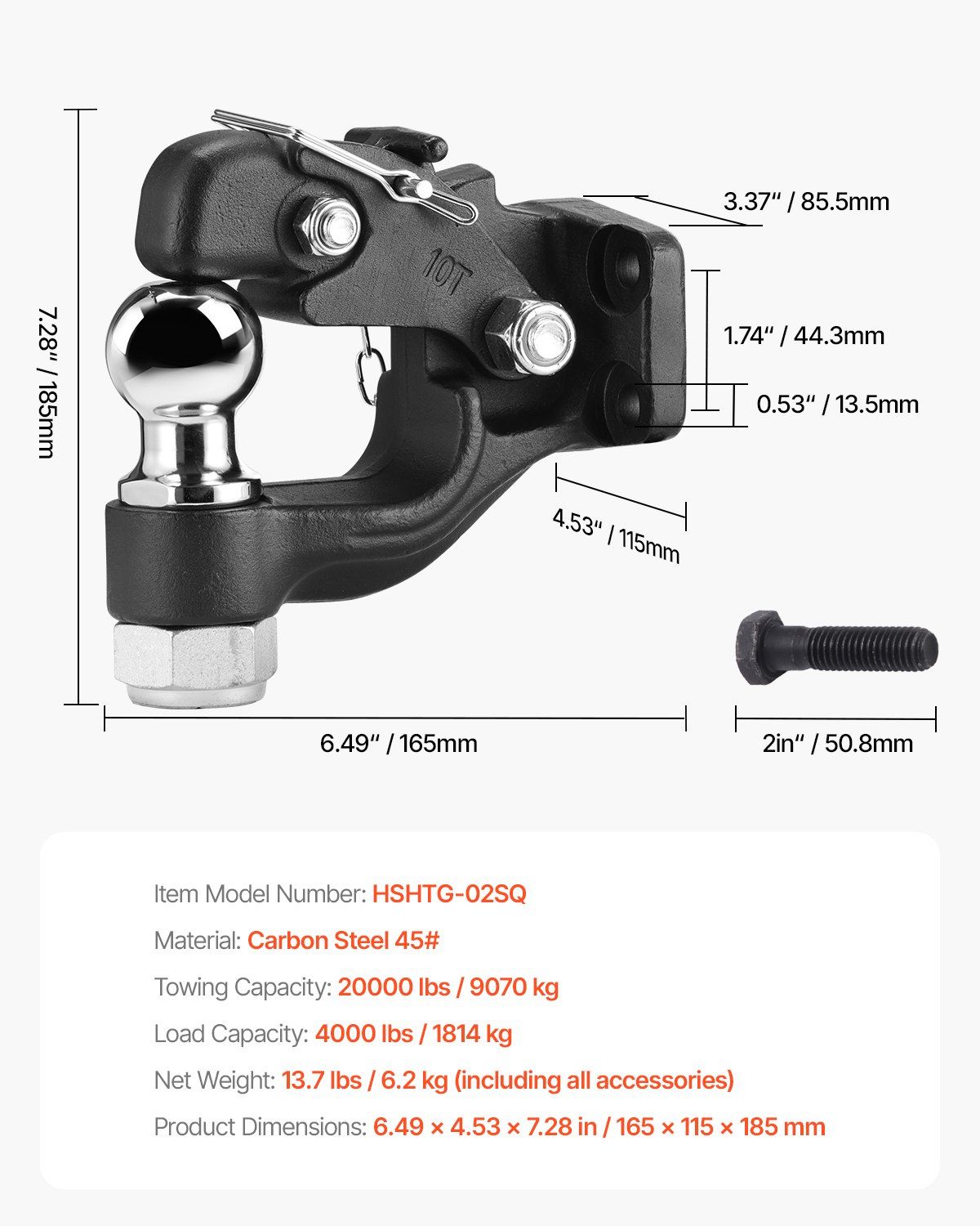 Pintle Hook 9070 kg Towing Capacity — view 8