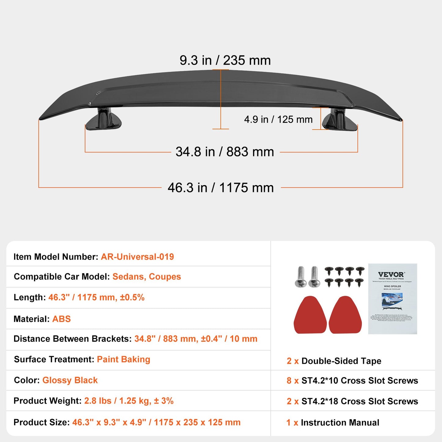 Universal Rear Spoiler 46.3 GT — view 8