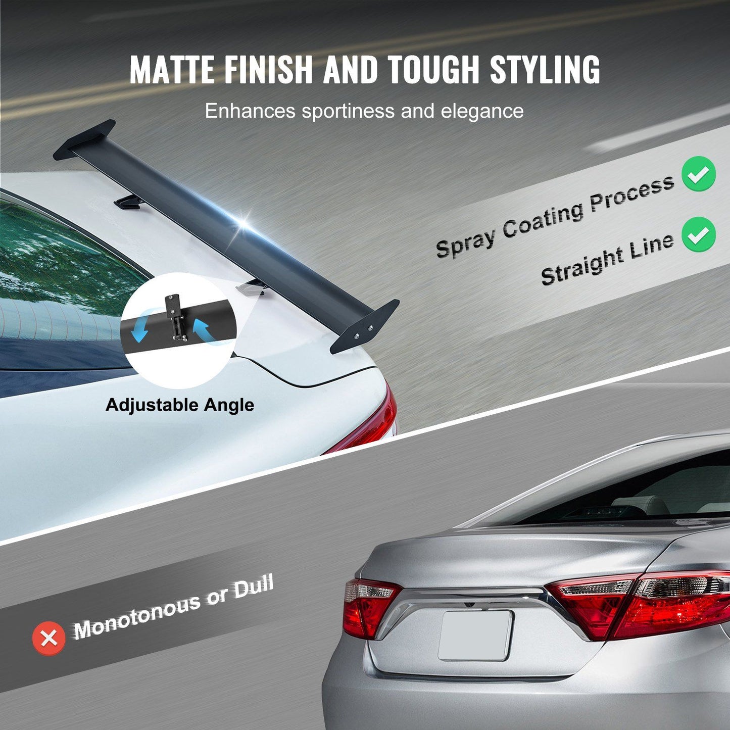 GT wing car spoiler 43.3 inch — view 5
