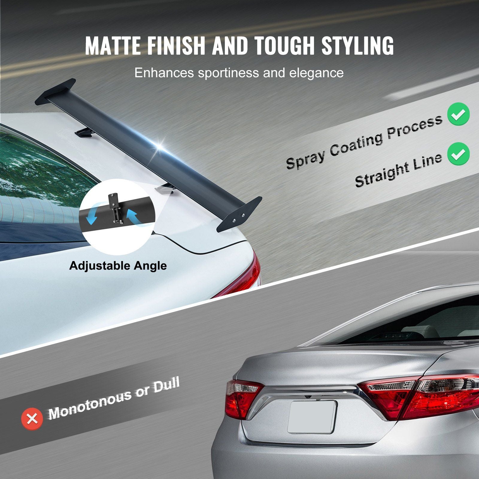 GT wing car spoiler 43.3 inch — view 5