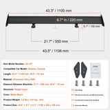 GT wing car spoiler 43.3 inch — view 8