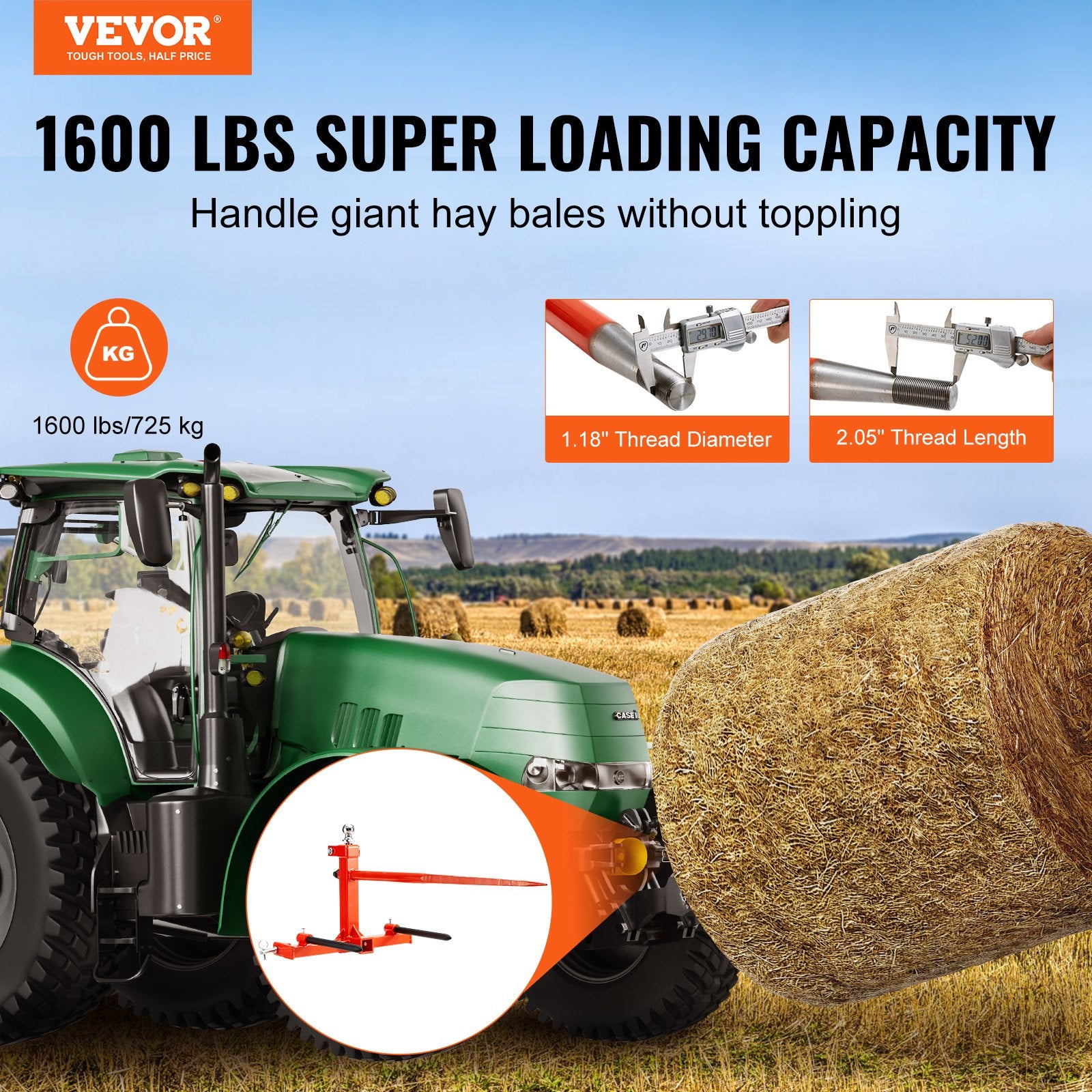 49 inch Hay Spear Bale Spears — view 3