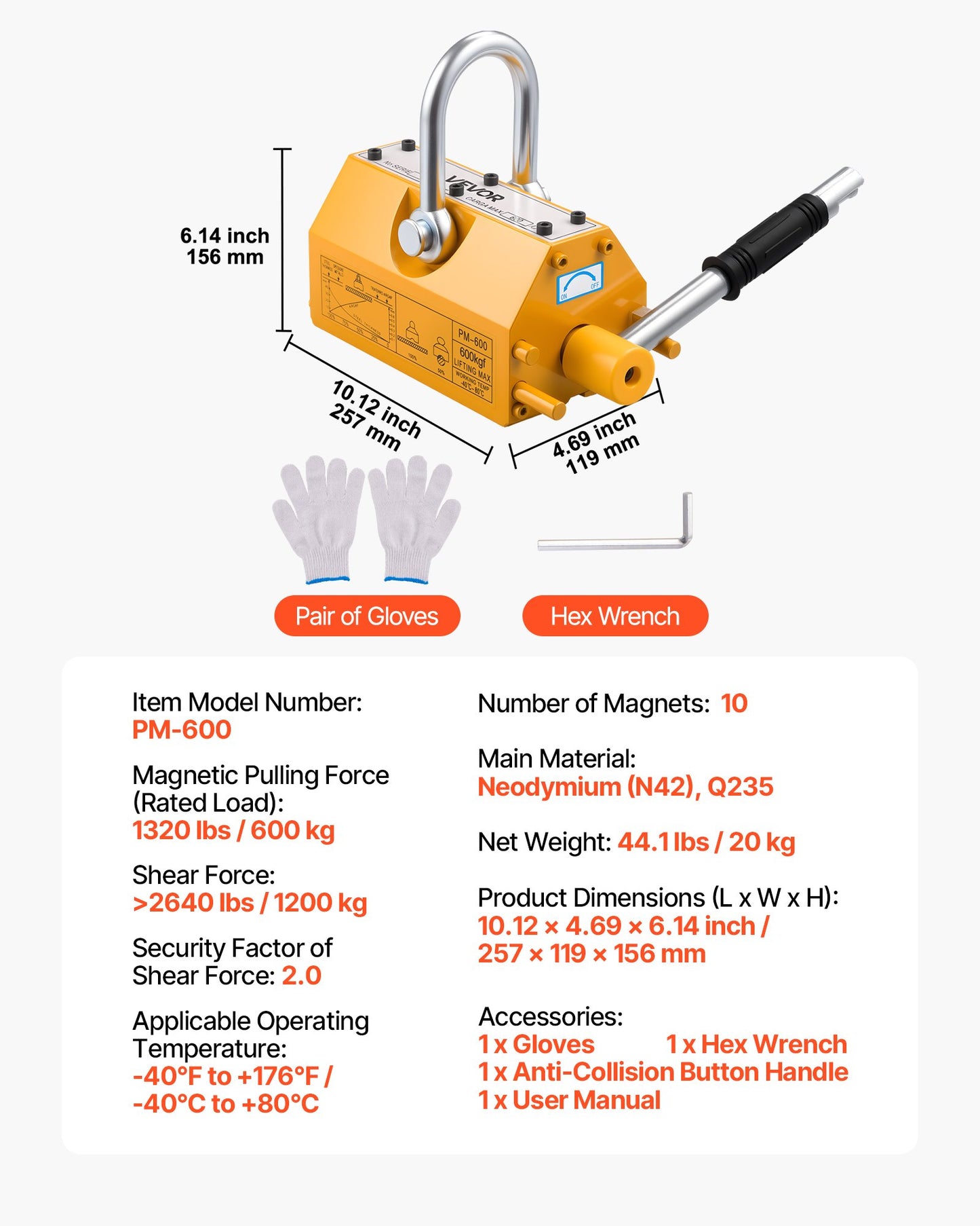 Permanent Magnetic Lifter, 600 kg — view 8