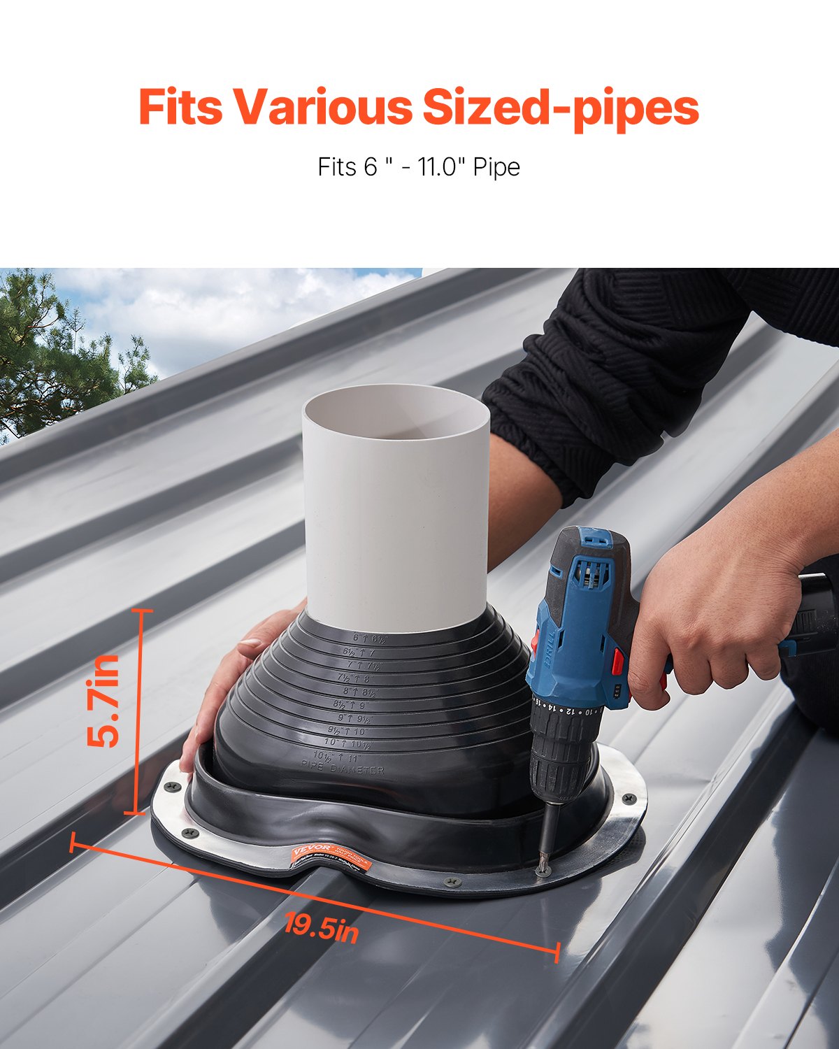2 Pcs Metal Roof Pipe — view 3