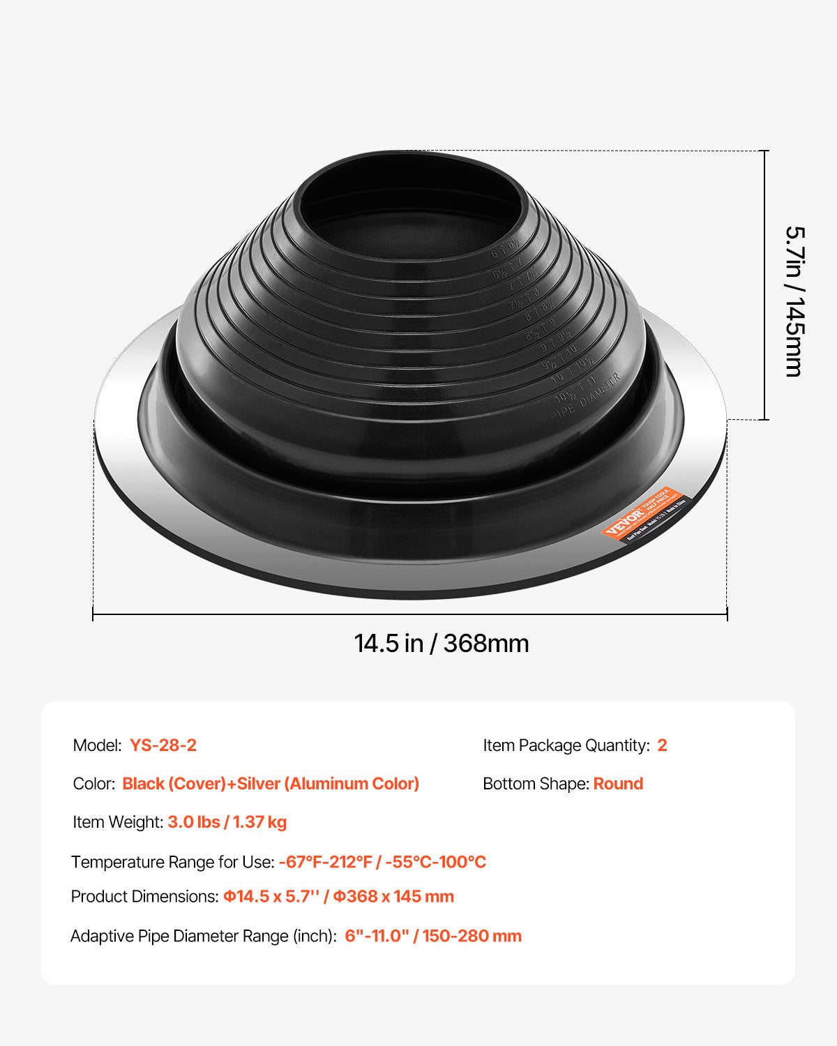 2 Pcs Metal Roof Pipe — view 8