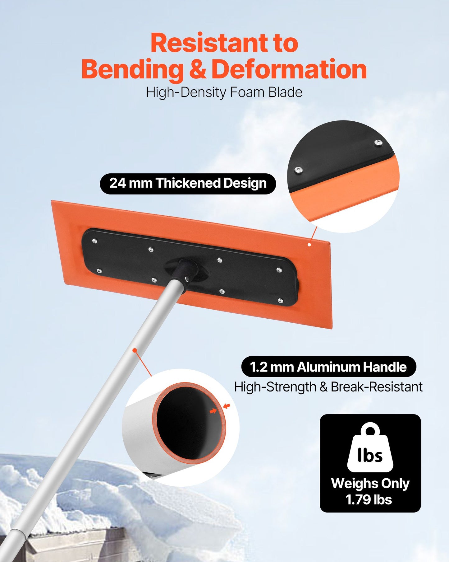VEVOR Snow Roof Rake, 1.2m — view 4