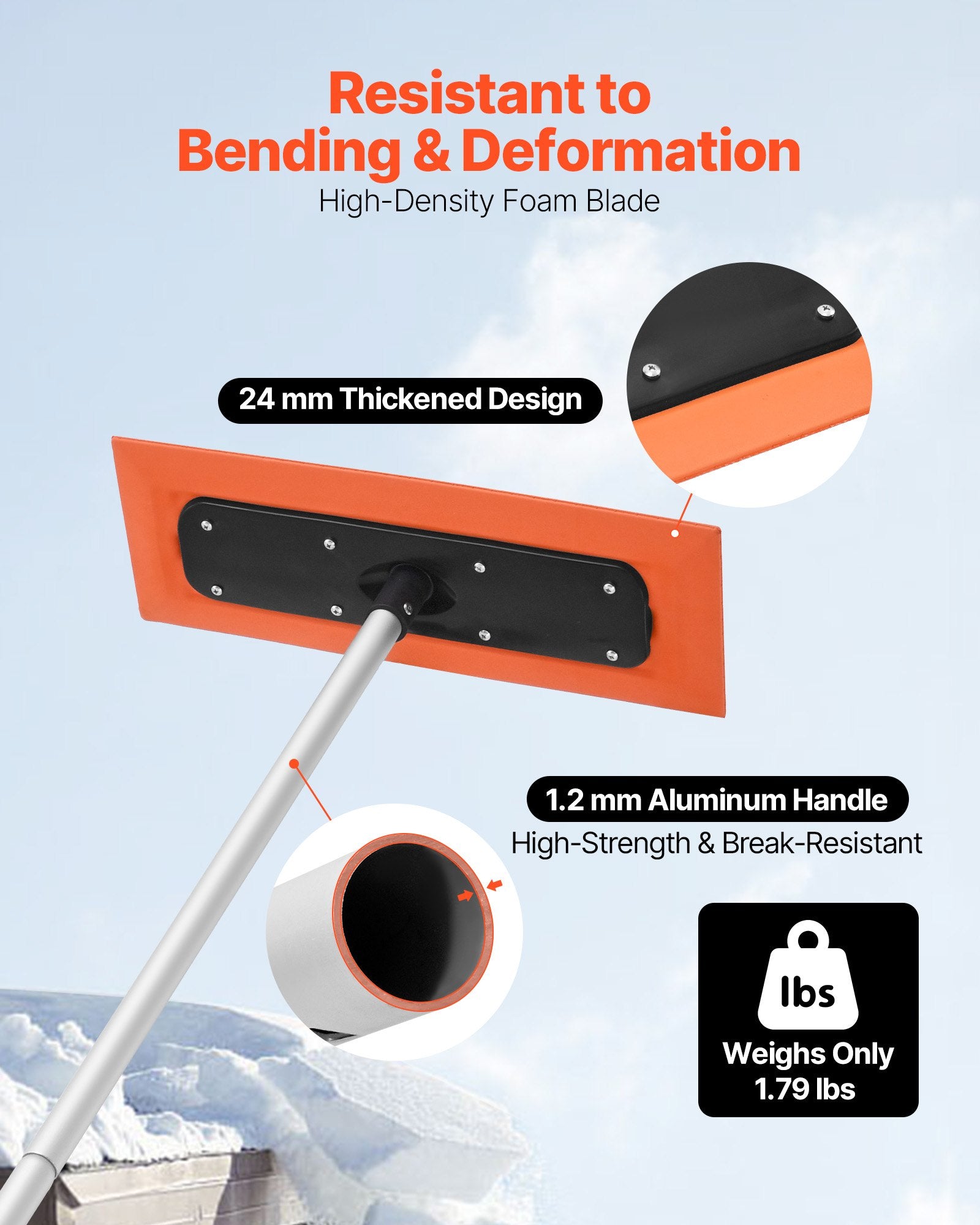 VEVOR Snow Roof Rake, 1.2m — view 4