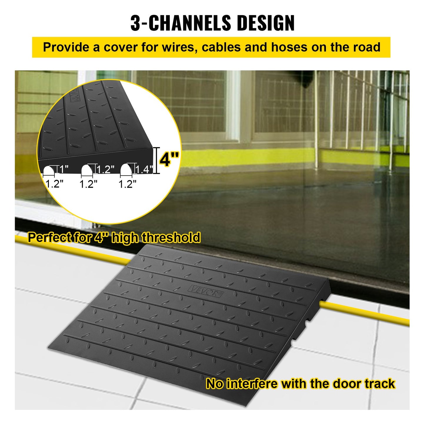 Rubber Threshold Ramp, 4 Rise — view 4