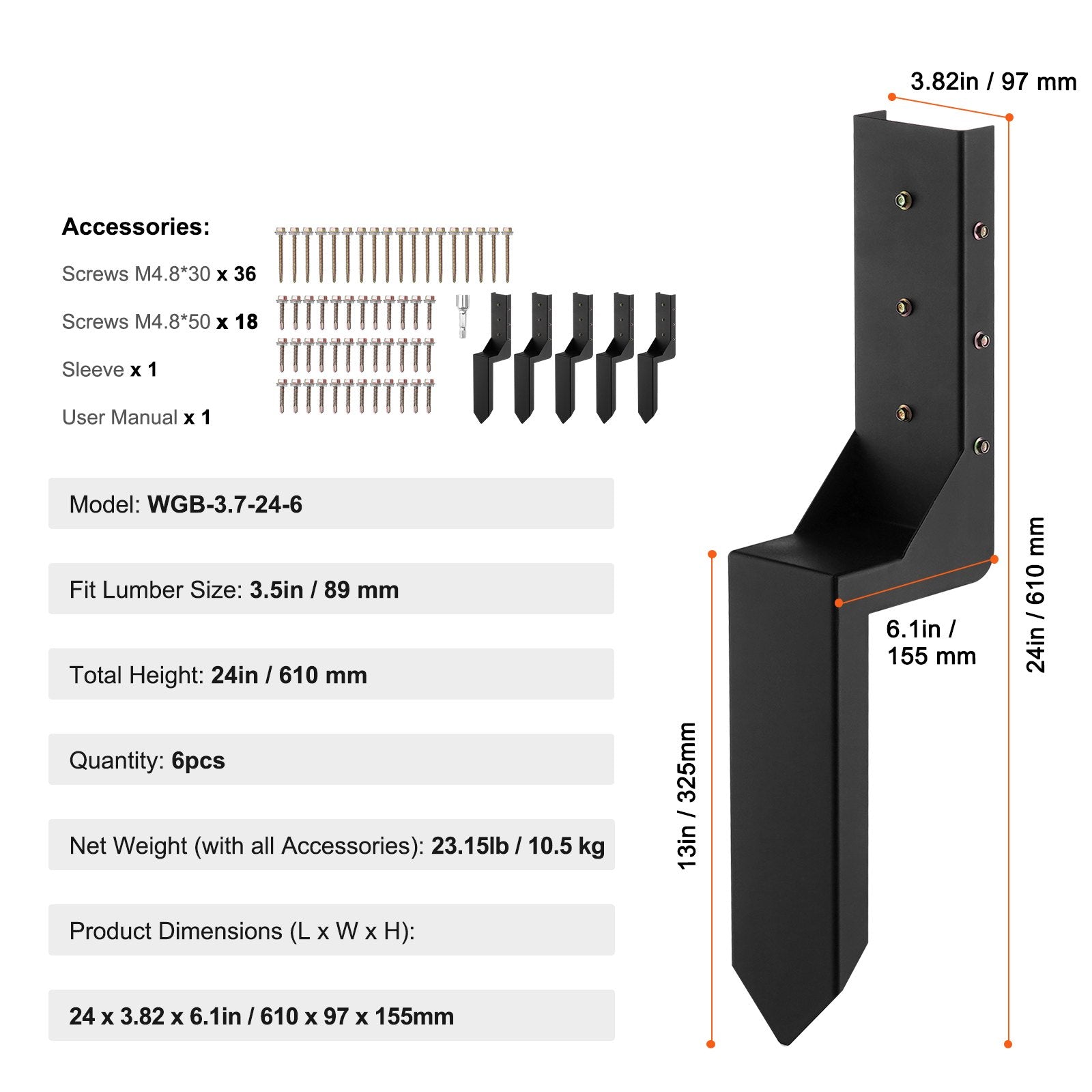 Fence Post Anchor Repair Kit — view 12