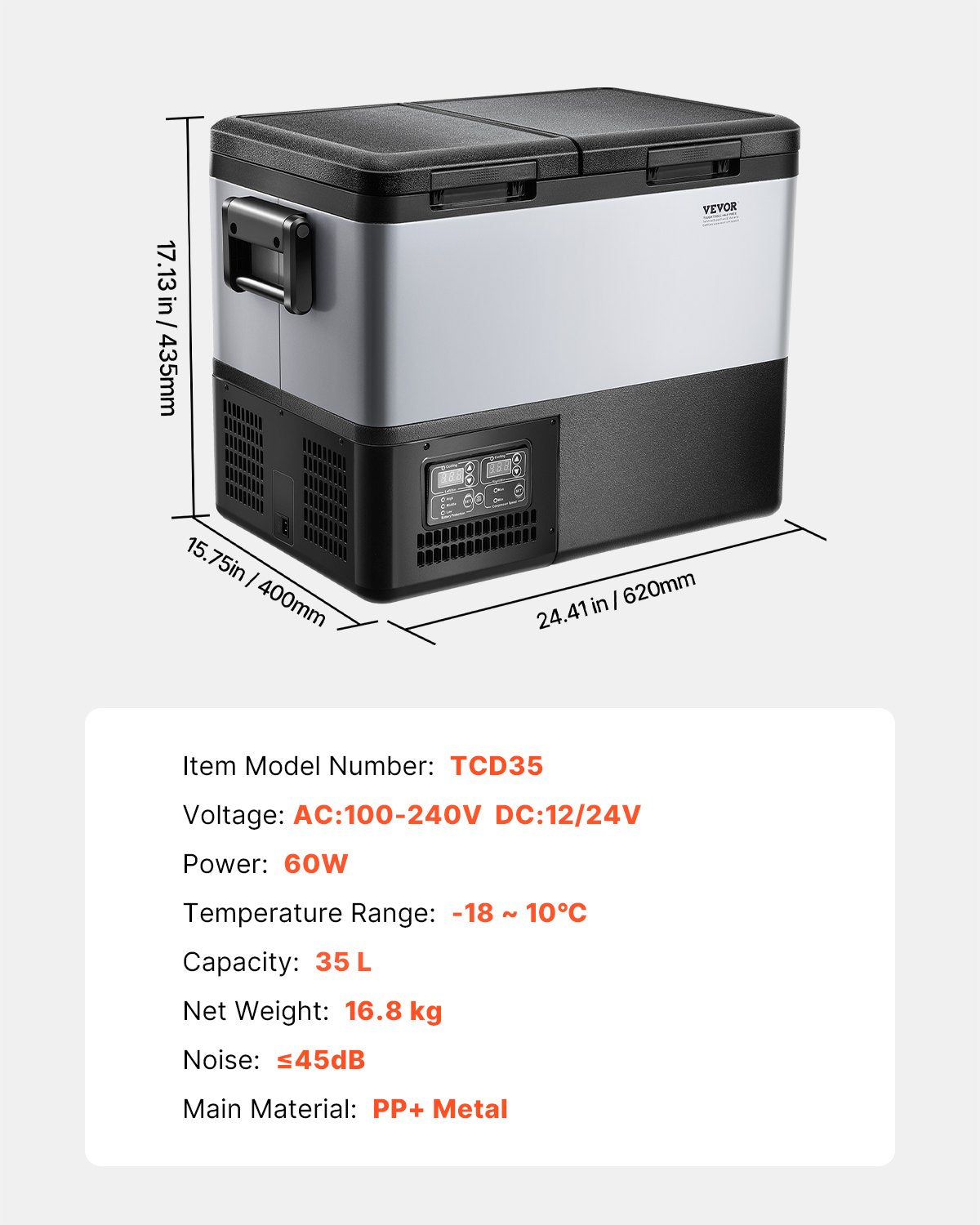Portable Car Refrigerator Freezer Compressor 35L — view 8