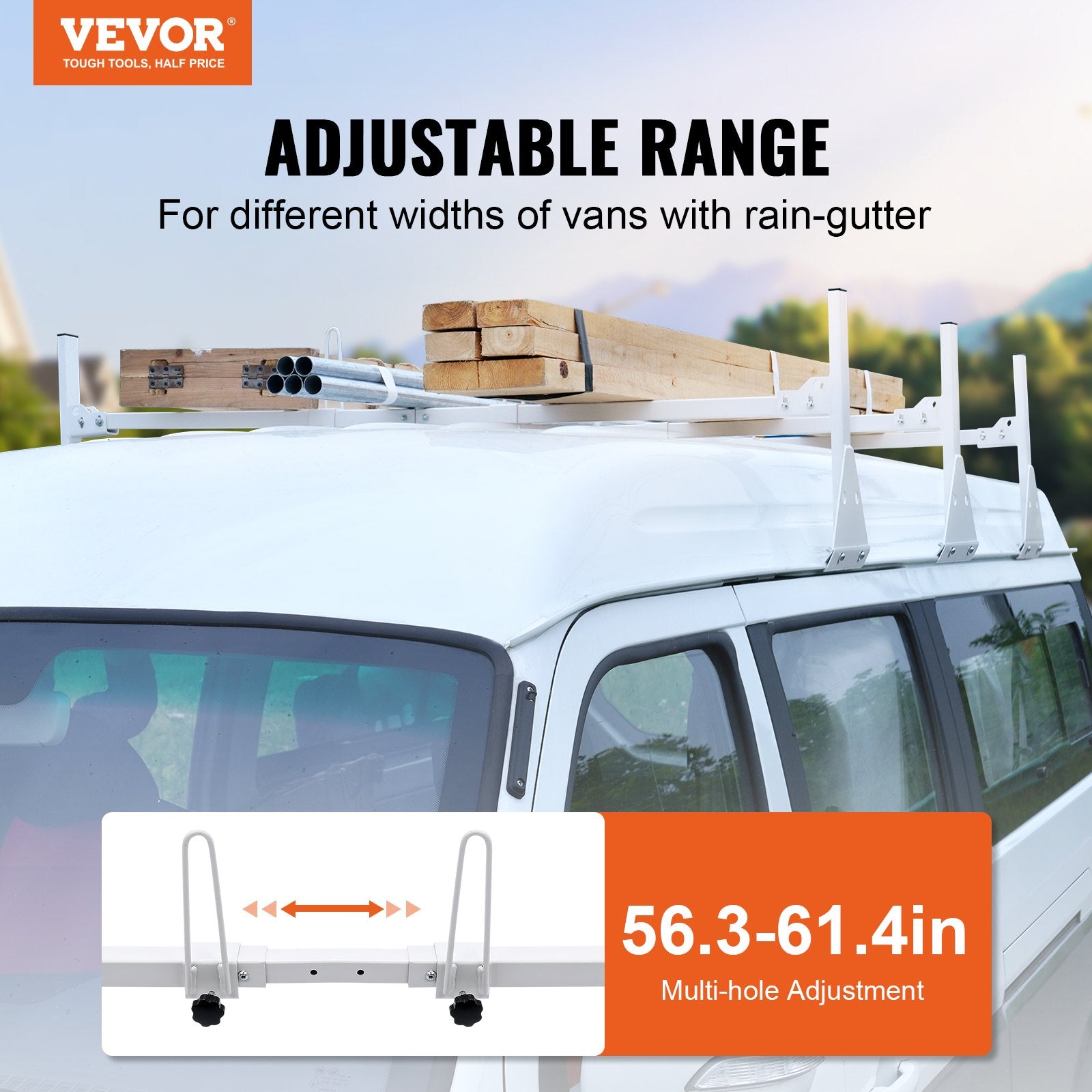 3-Bar Van Roof Ladder Rack — view 3
