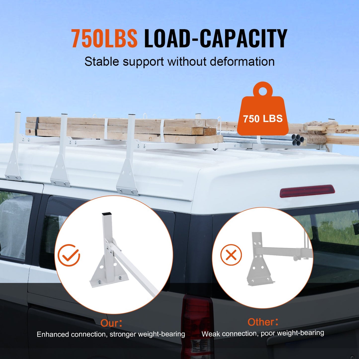 3-Bar Van Roof Ladder Rack — view 5