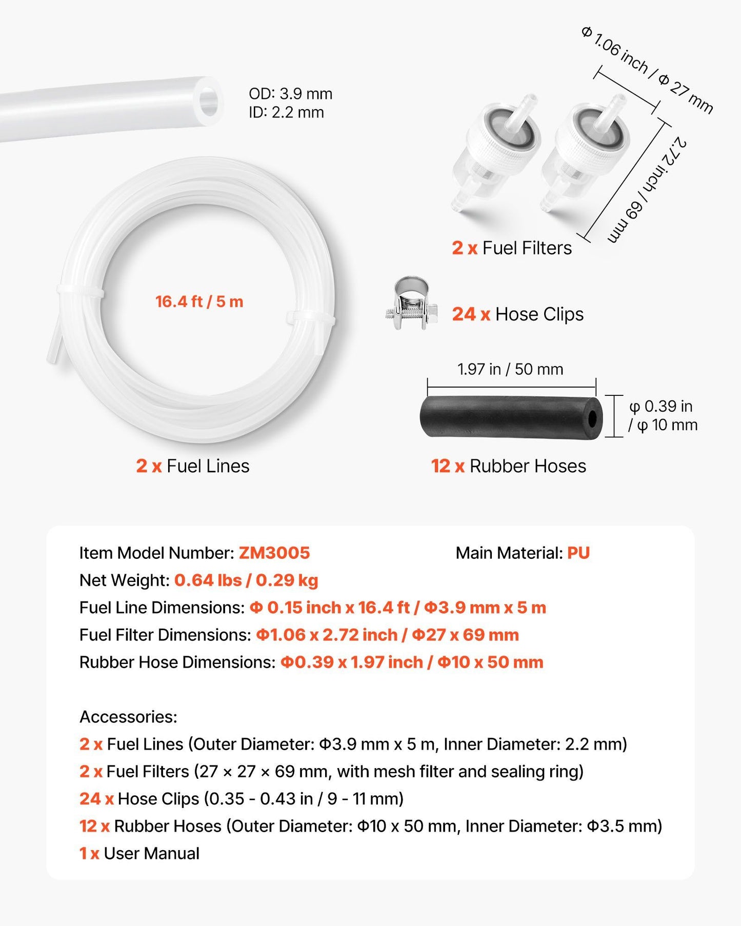 Diesel heater fuel line kit 5000 mm — view 8
