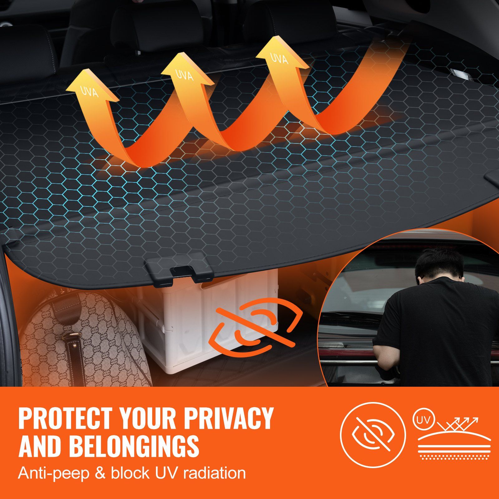 Waterproof retractable cargo cover for Mazda CX-5 — view 4