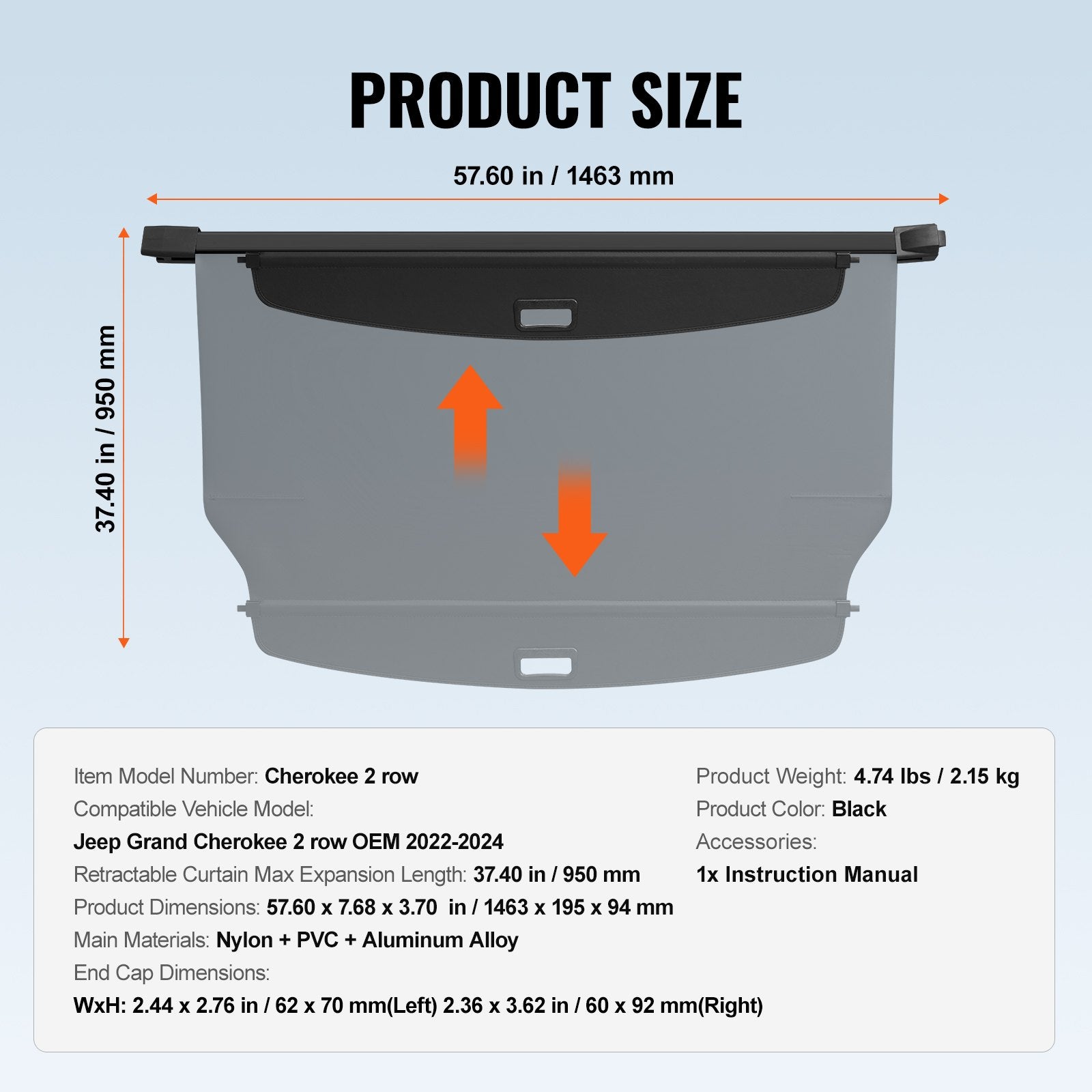 Retractable Cargo Cover for Jeep — view 8