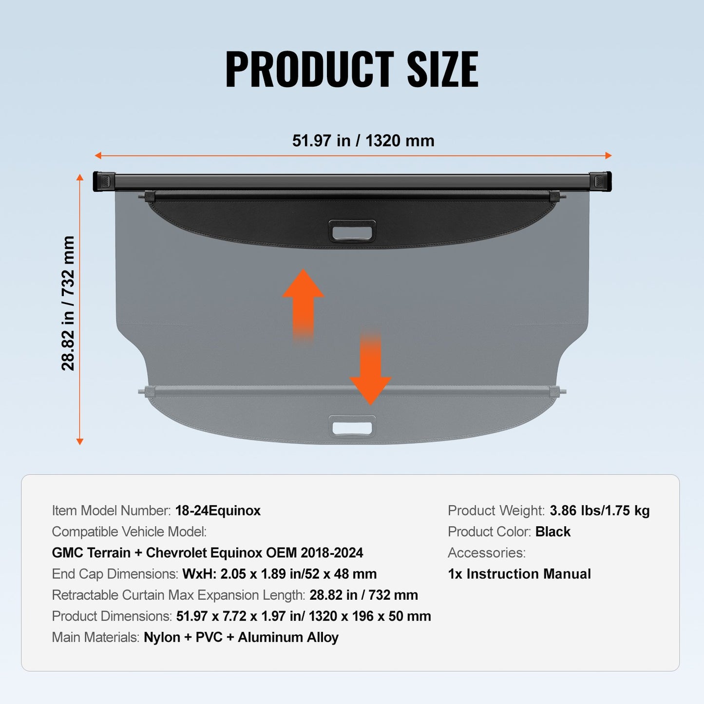 Retractable Cargo Cover for GMC — view 8