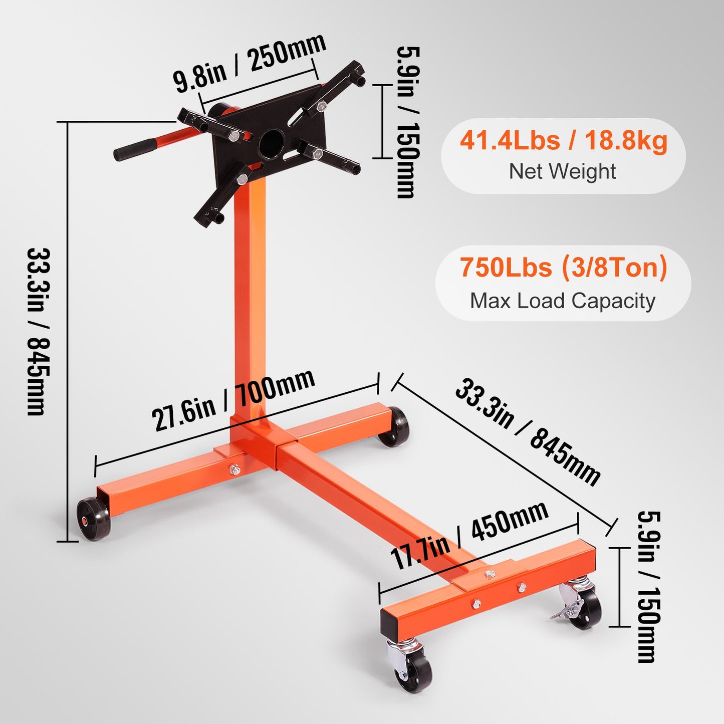 Engine Stand 750LBS Motor Hoist Dolly — view 8