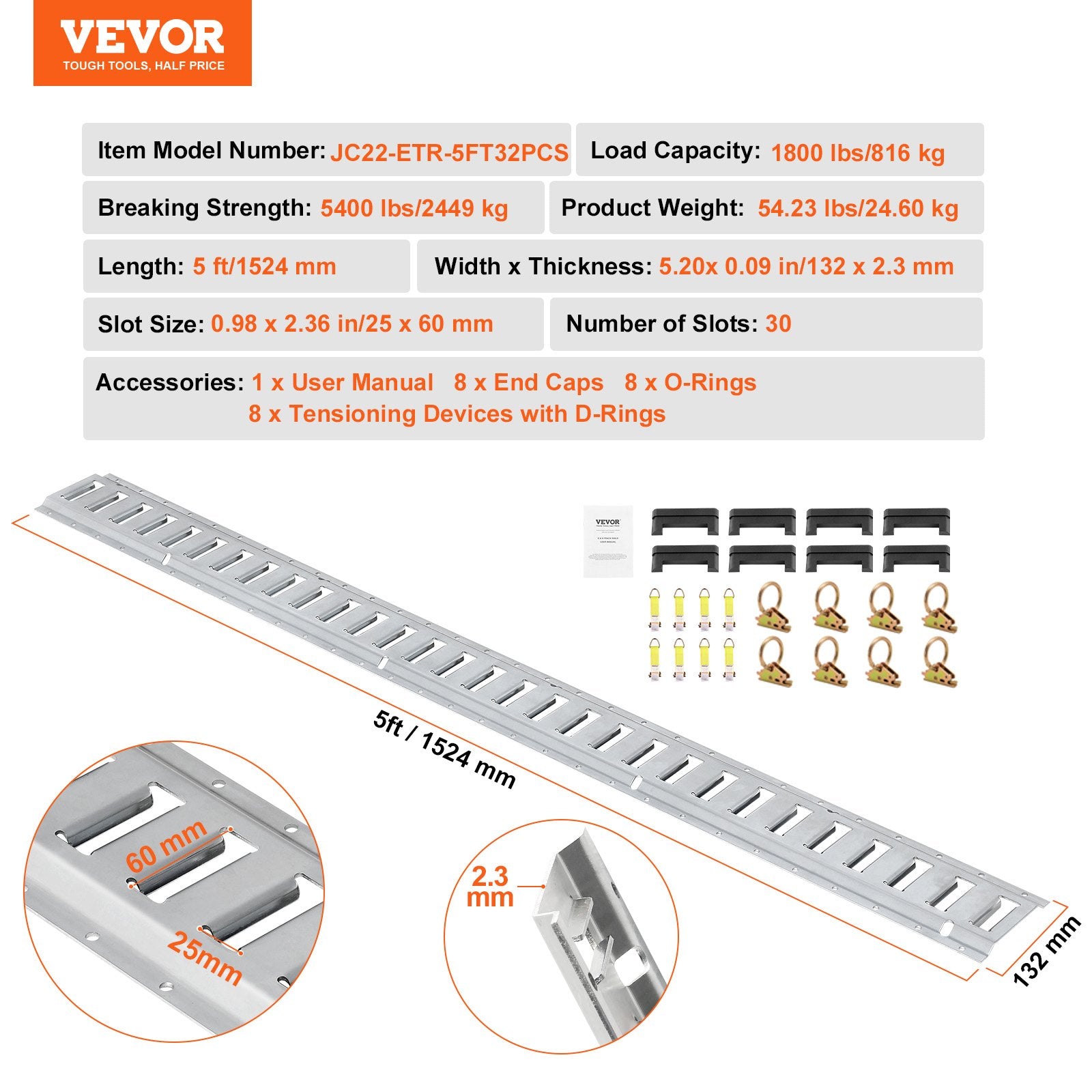 E Track Tie-Down Rail Kit — view 8