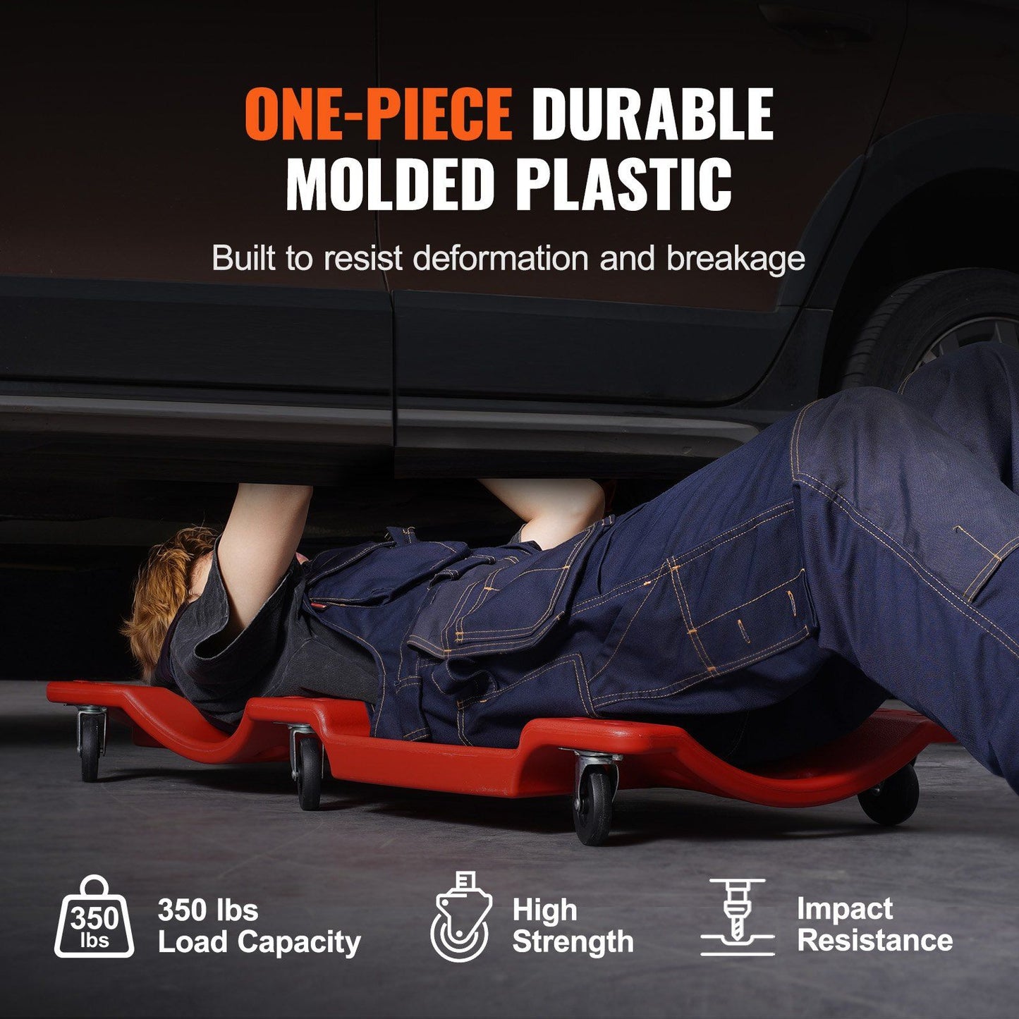 Mechanic plastic rolling garage creeper 914 mm — view 4