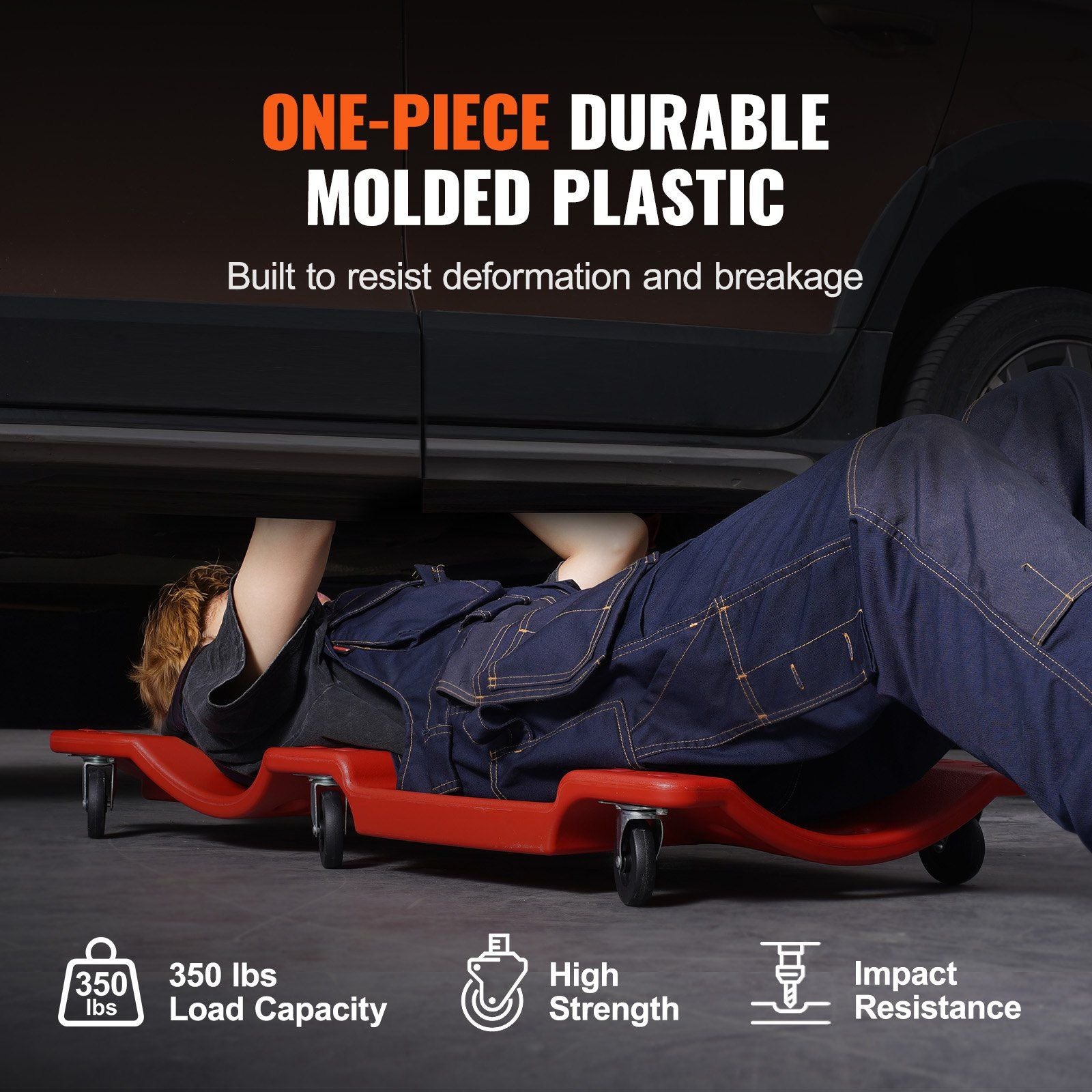 Mechanic plastic rolling garage creeper 914 mm — view 4