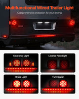 LED trailer tail lights kit with wiring harness — view 3