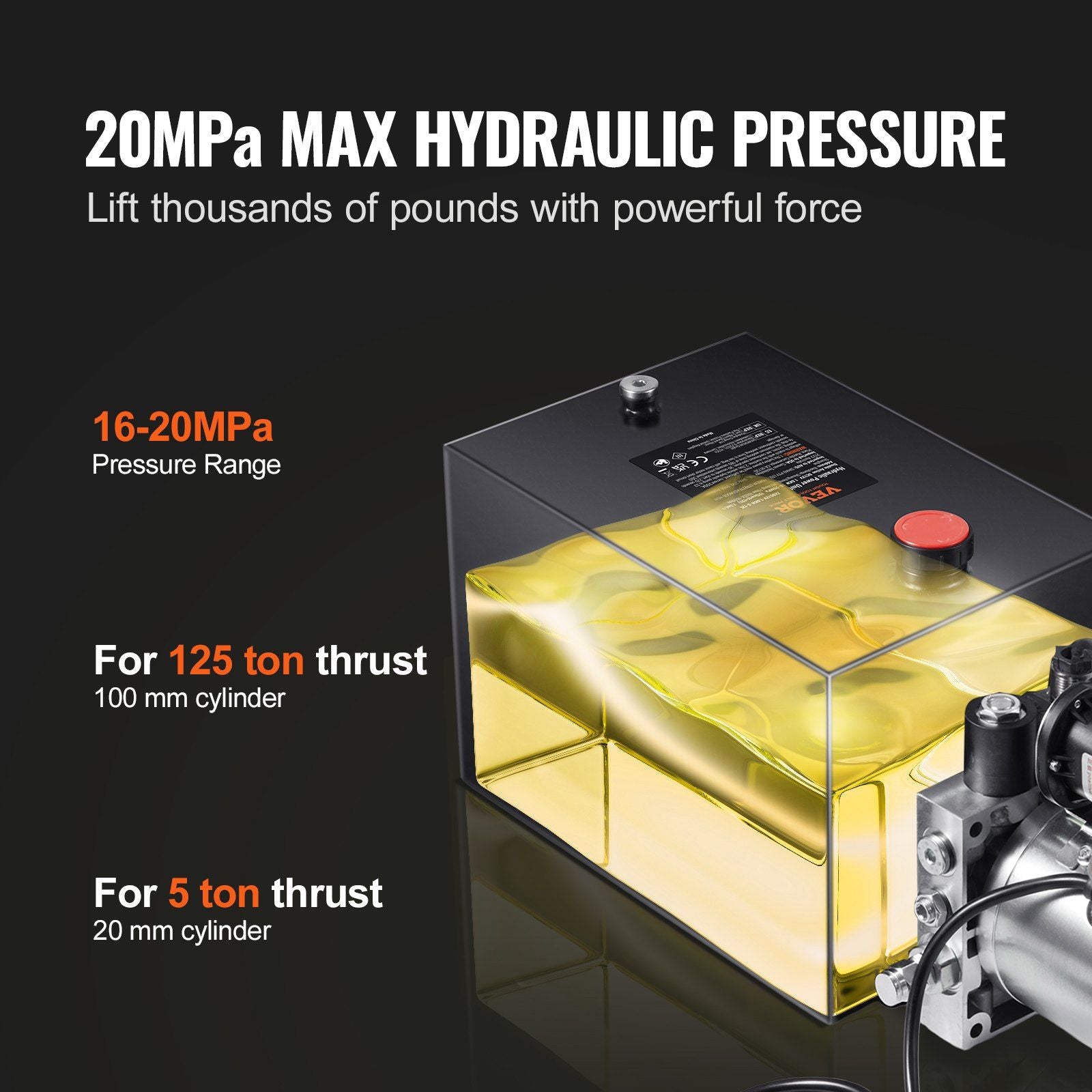 Hydraulic Pump 20 Quart Hydraulic Power Unit — view 4