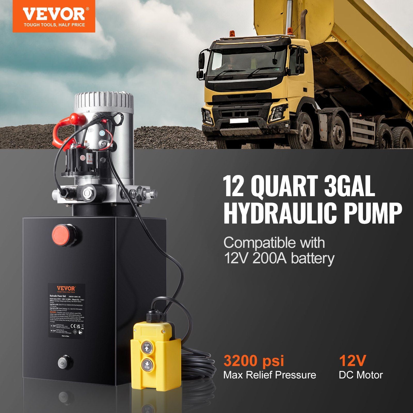 Hydraulic Pump 12 Quart Hydraulic Power Unit — view 3