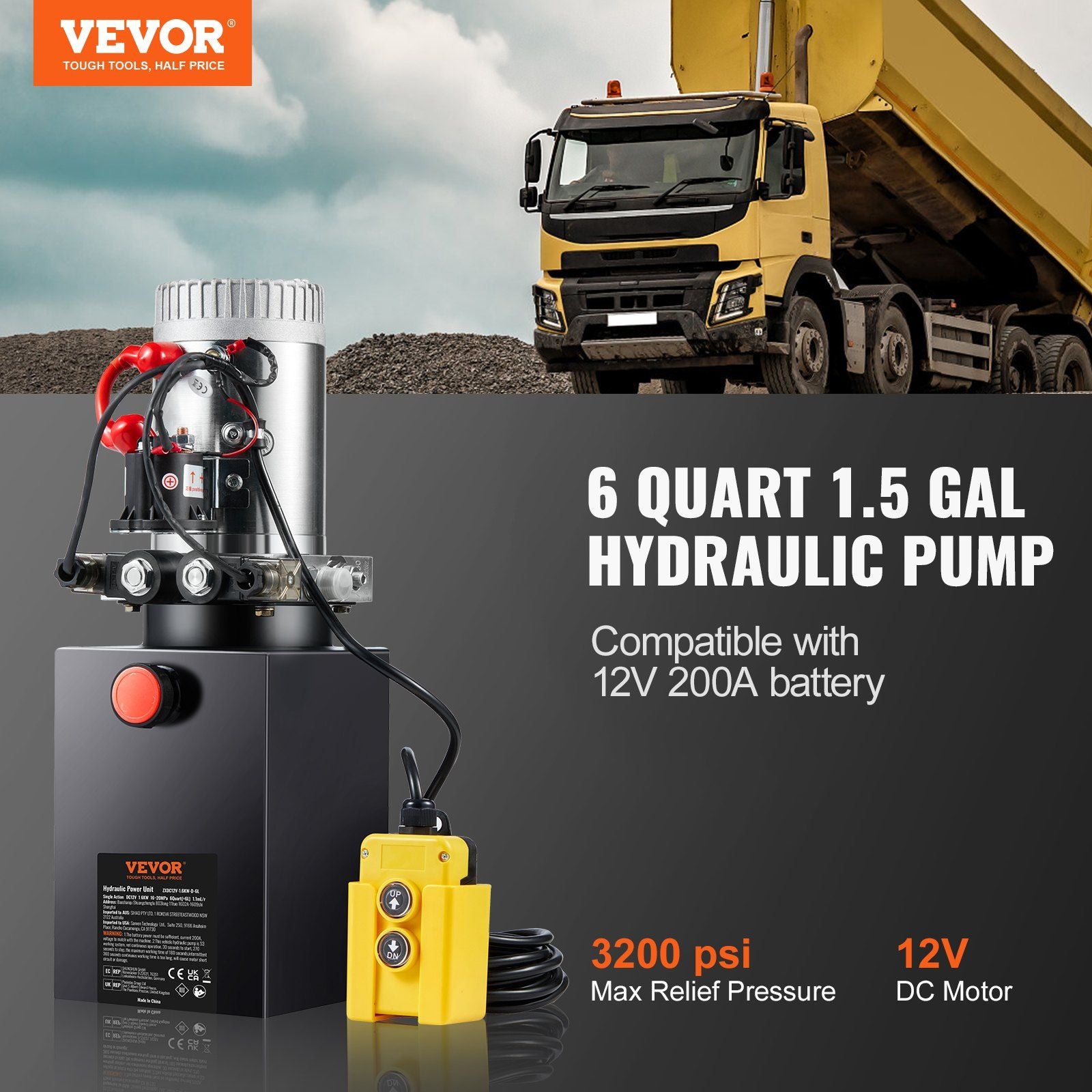 Hydraulic Pump 6 Quart Hydraulic Power Unit — view 3