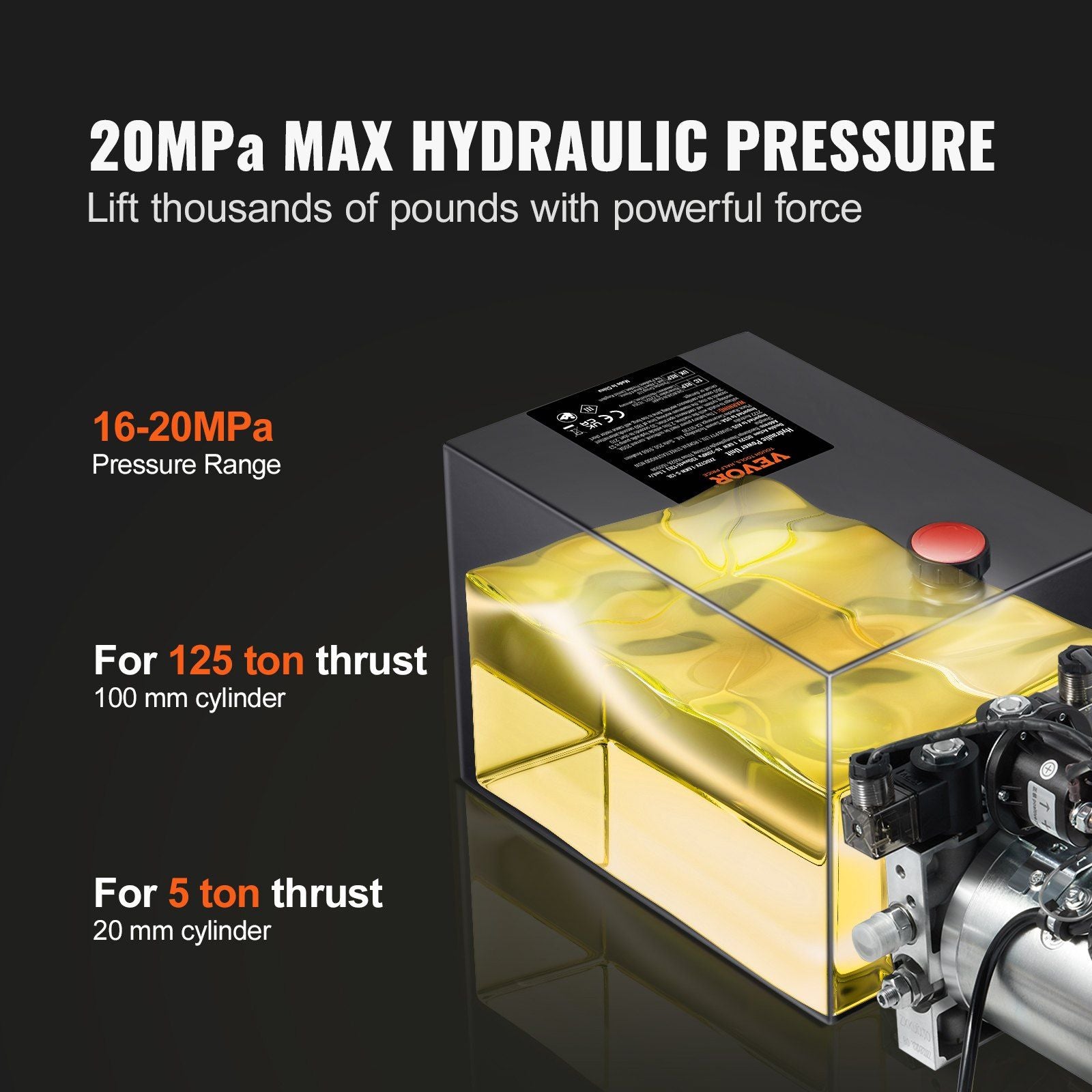Hydraulic Pump 6 Quart Hydraulic Power Unit — view 4