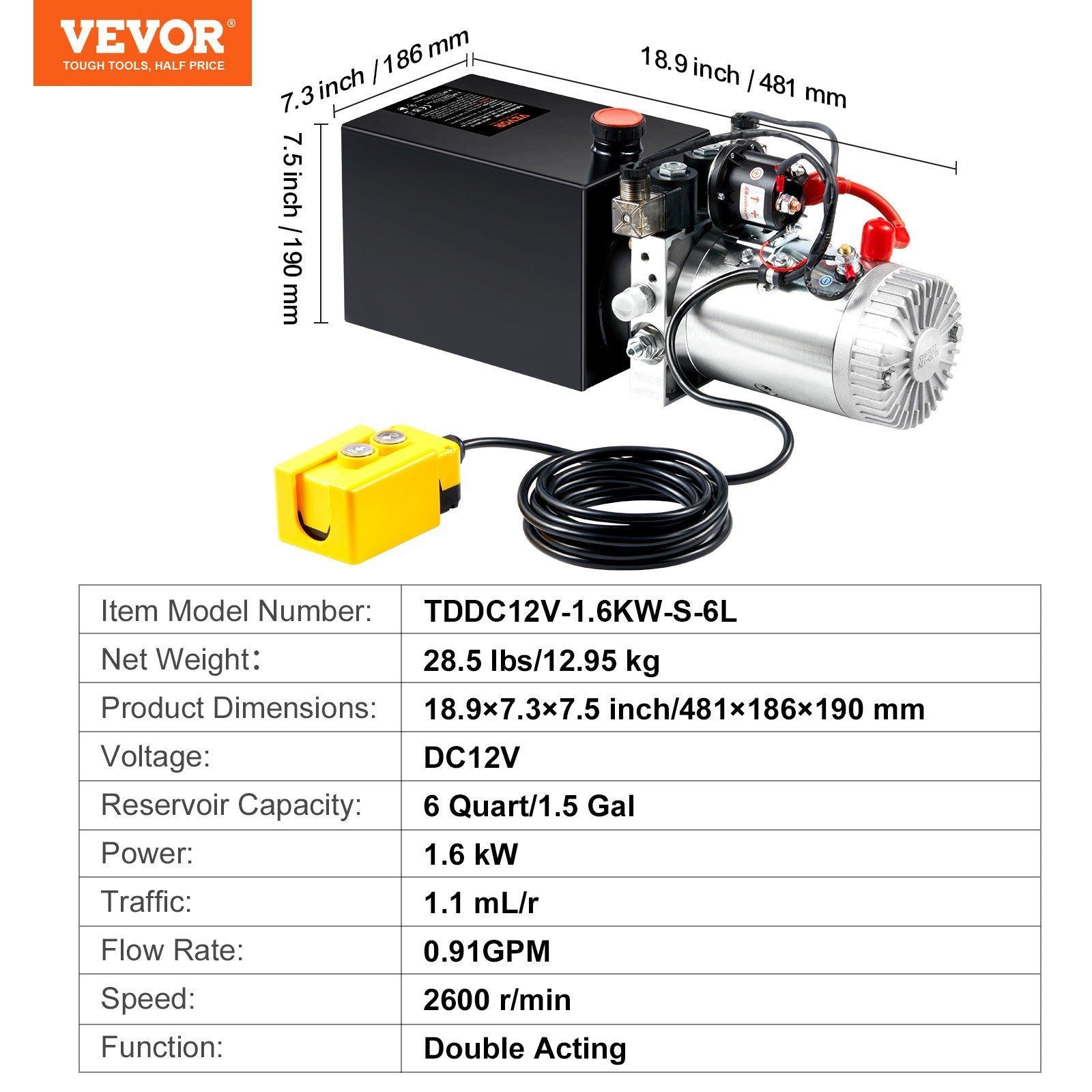 Hydraulic Pump 6 Quart Hydraulic Power Unit — view 8