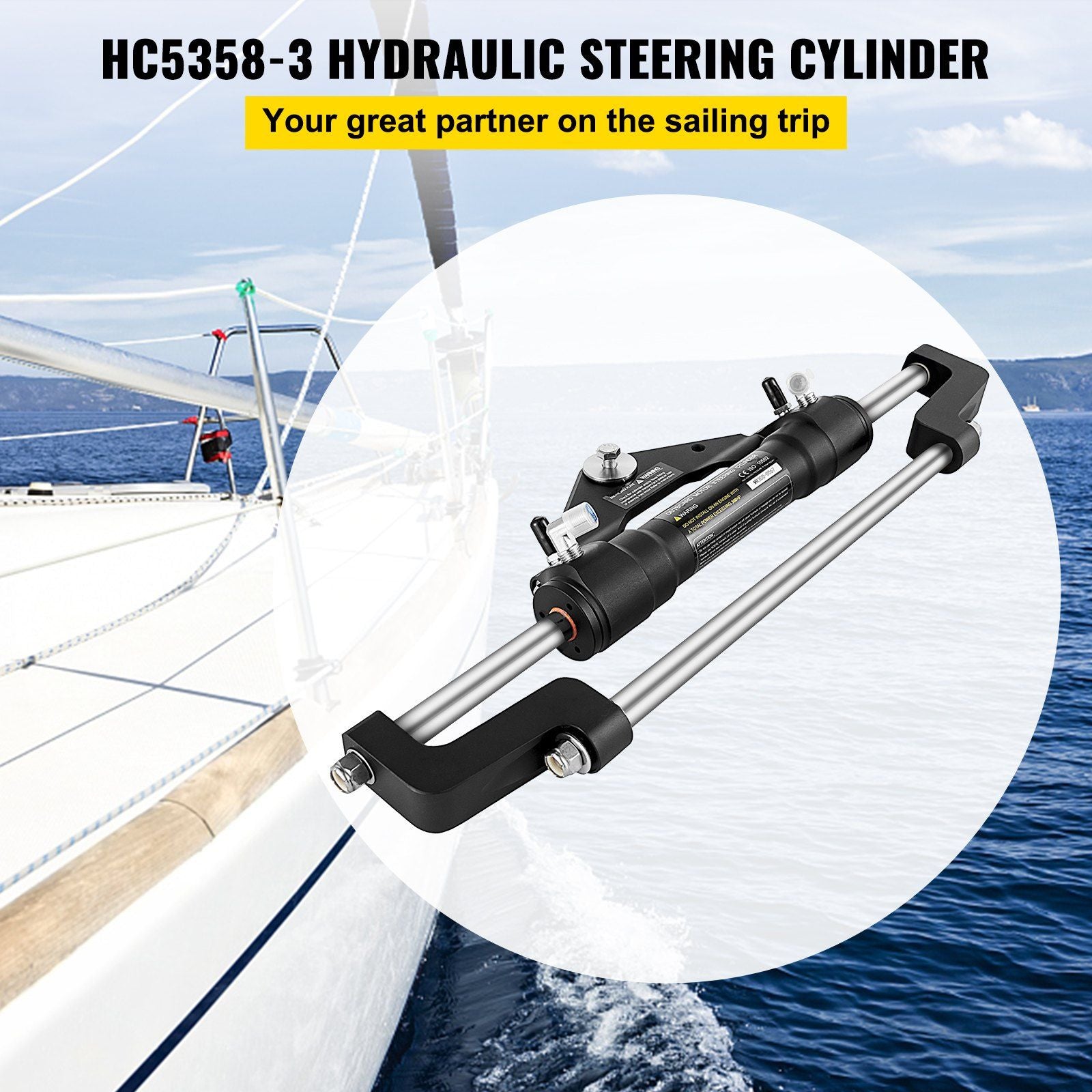 HC5358-3 hydraulic outboard steering cylinder — view 3
