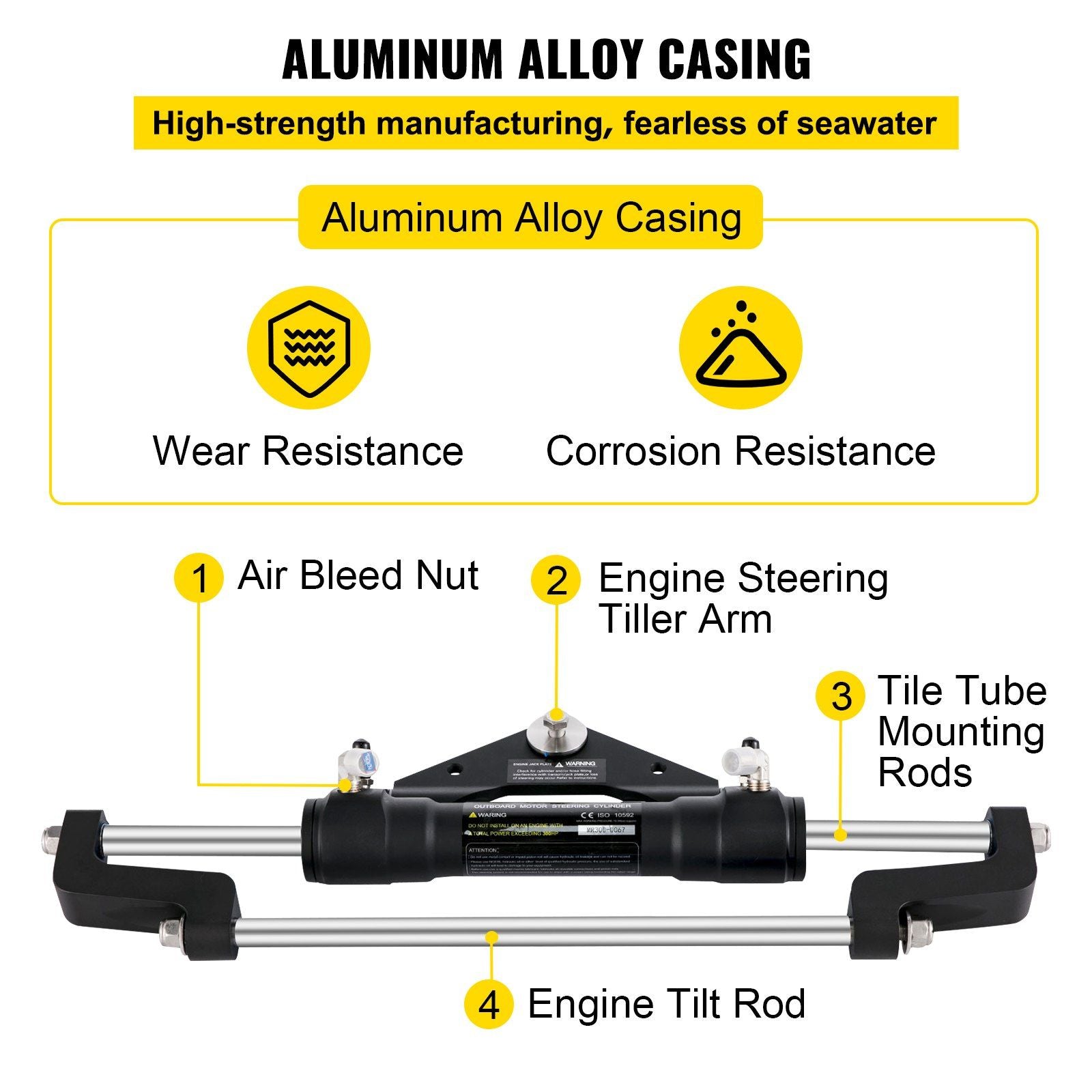 HC5358-3 hydraulic outboard steering cylinder — view 7