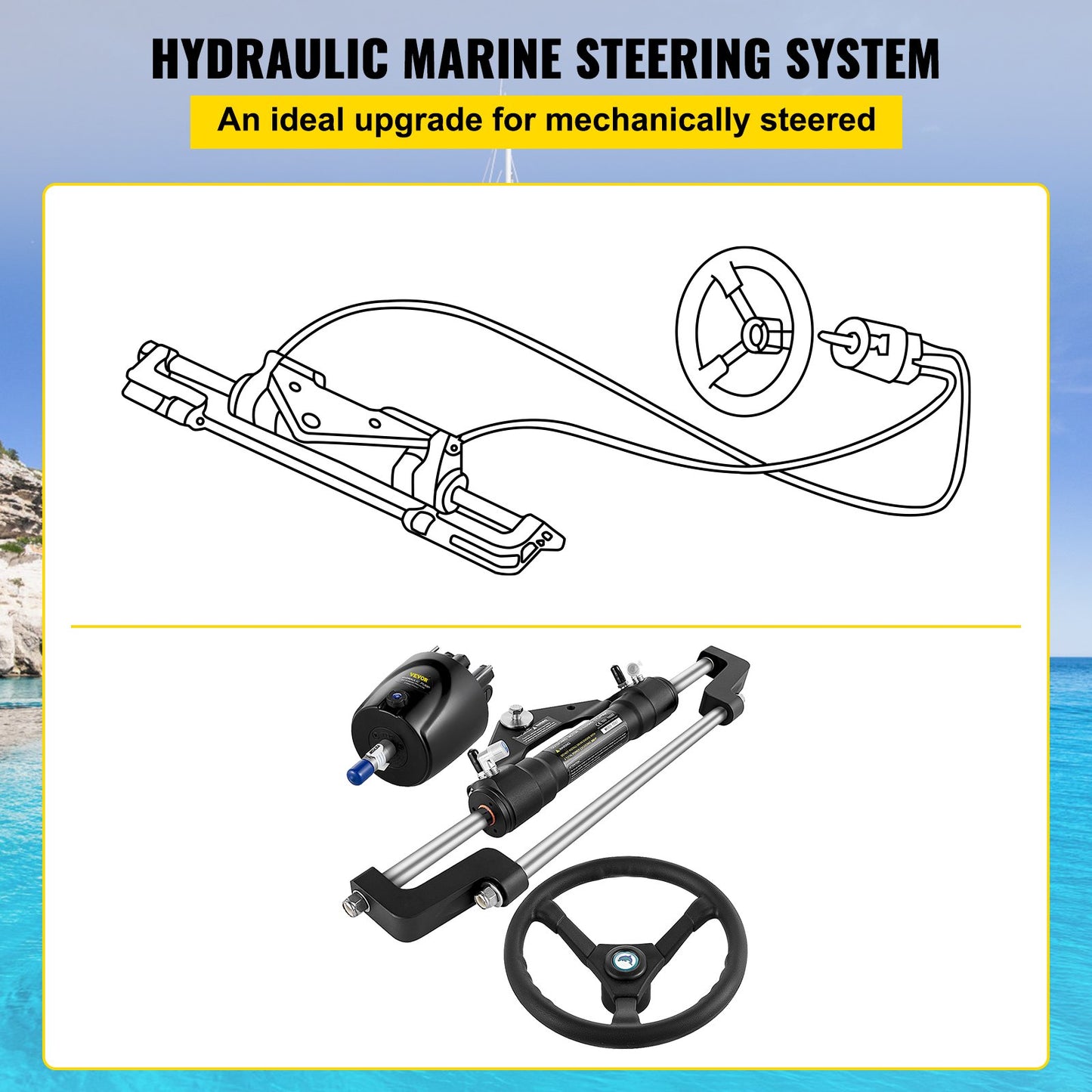 Hydraulic Steering Kit 300HP, Hydraulic — view 4