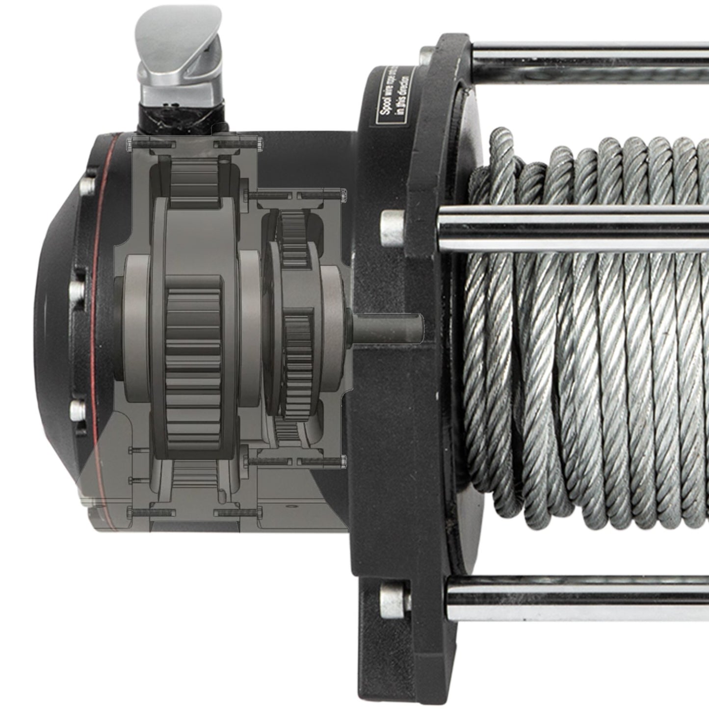 Industrial Hydraulic Winch 4535kg, Hydraulic — view 6