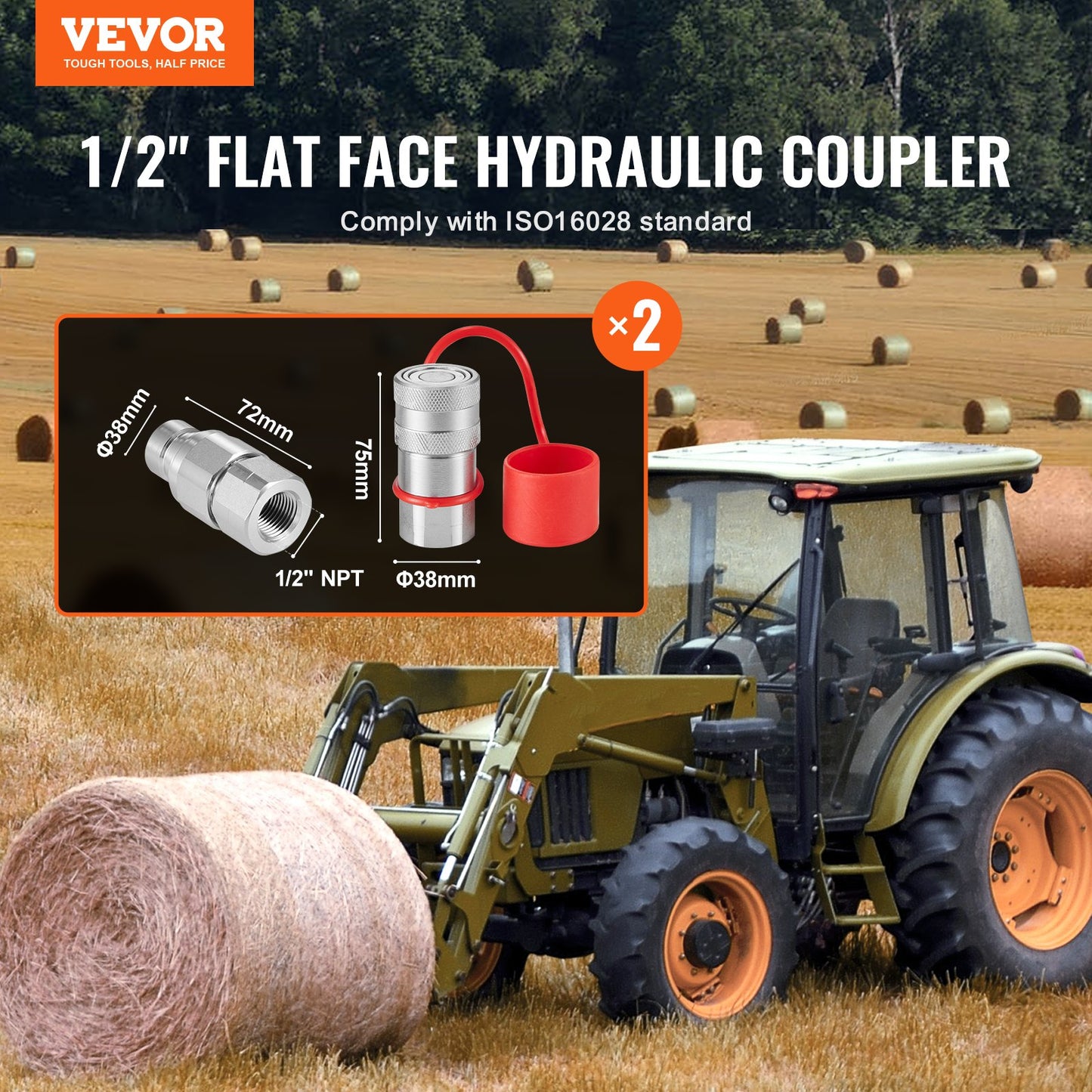 1/2 Flat Face Hydraulic Couplers — view 3