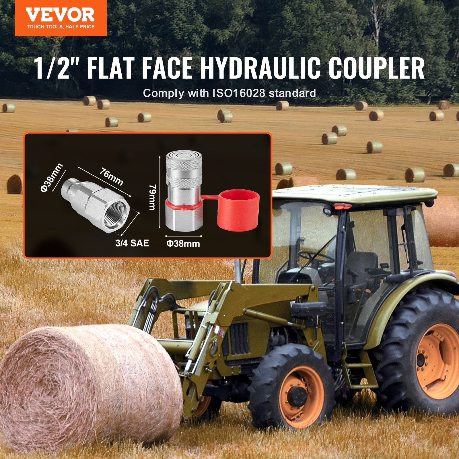 1/2 Flat Face Hydraulic Couplers — view 3