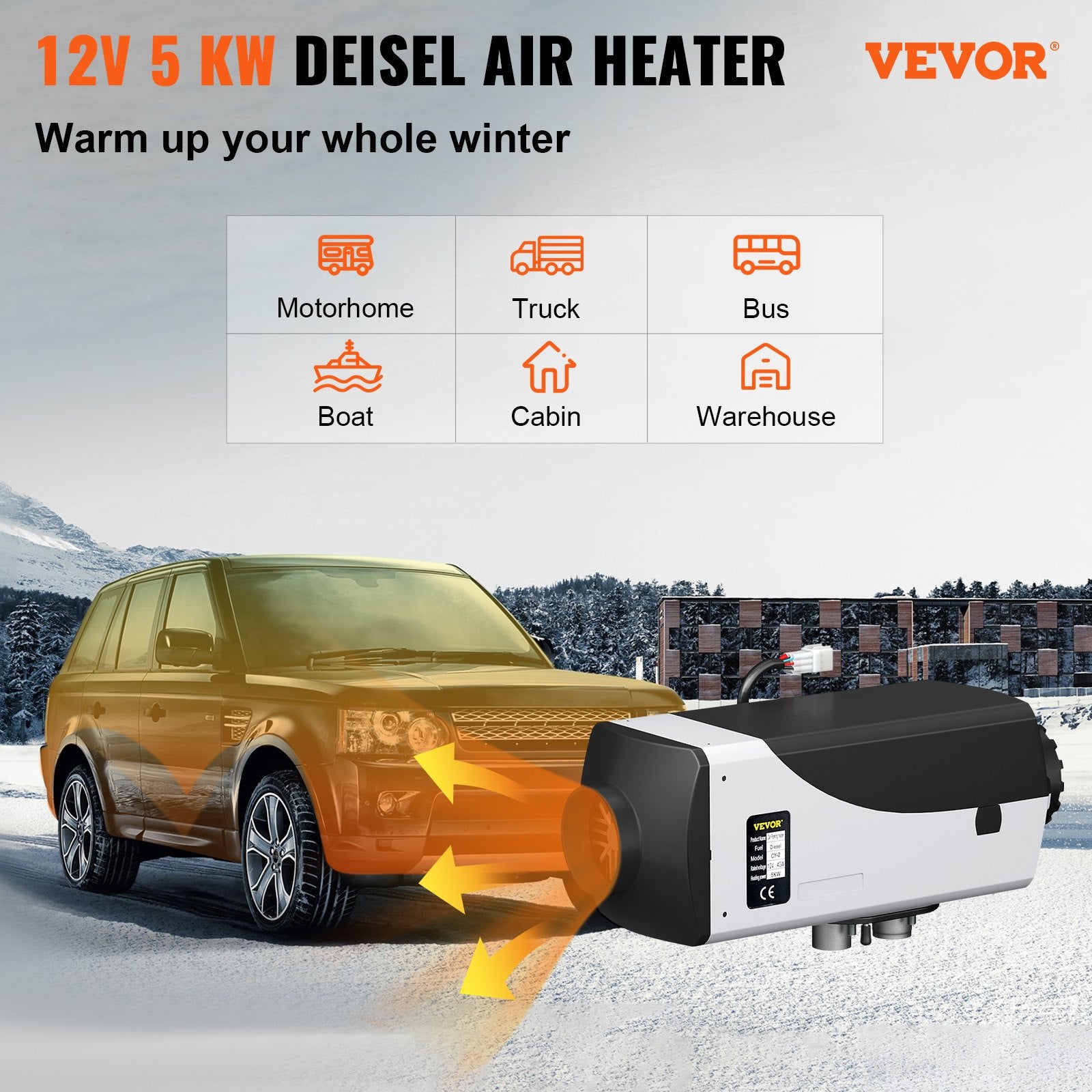 5KW Diesel Air Heater 10L Tank — view 3