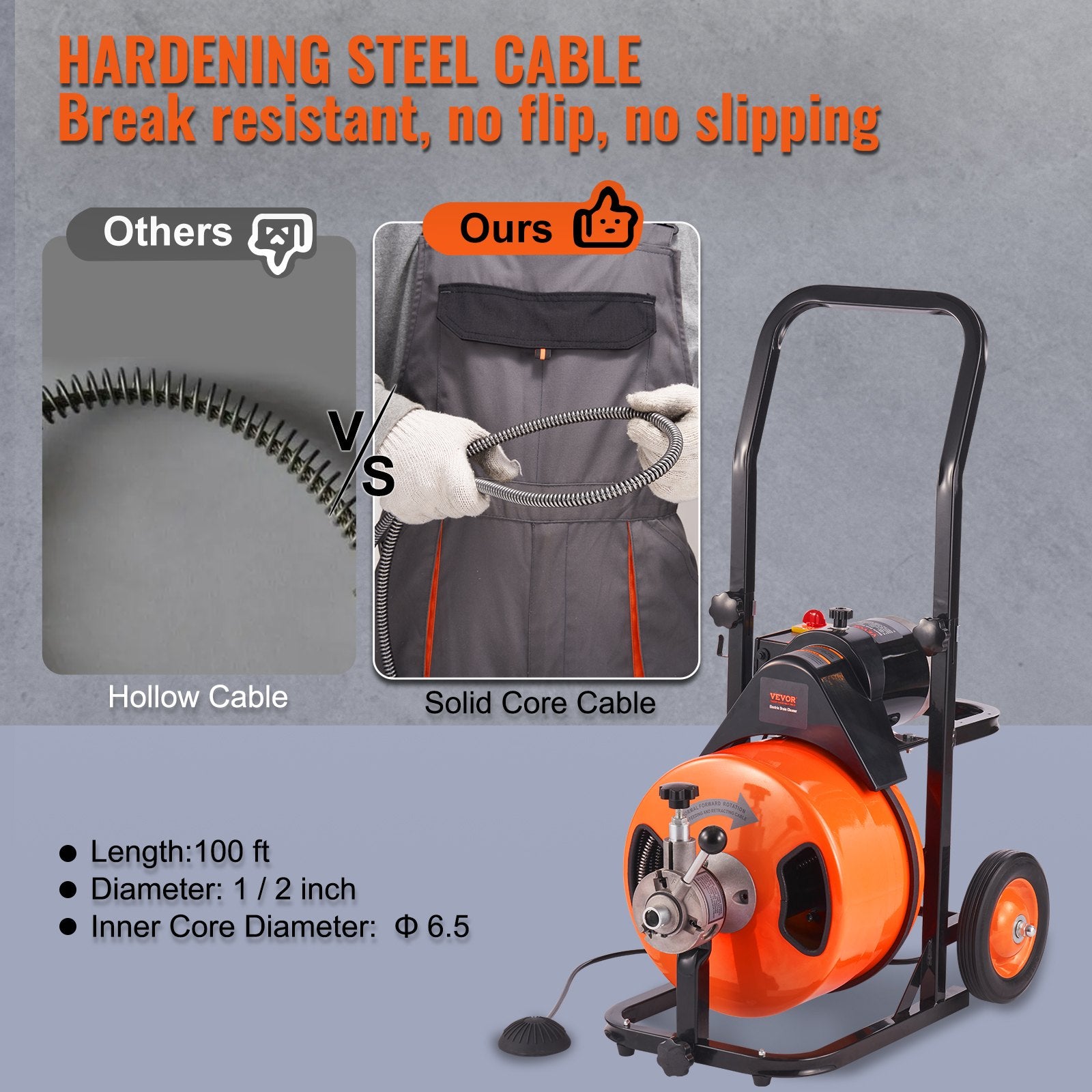 100FT x 1/2Inch Drain Cleaner — view 4