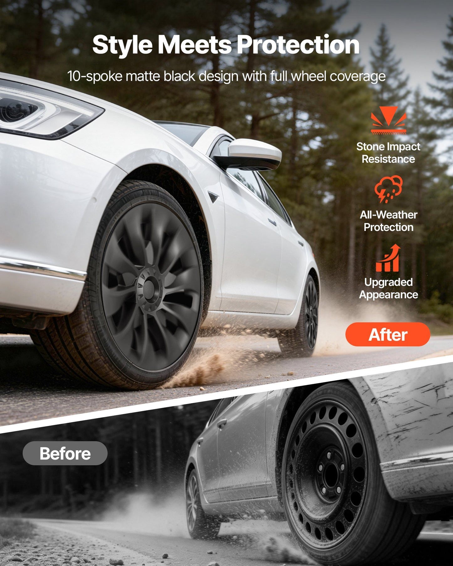 Tesla Model 3 18 inch hubcaps set of 4 — view 4