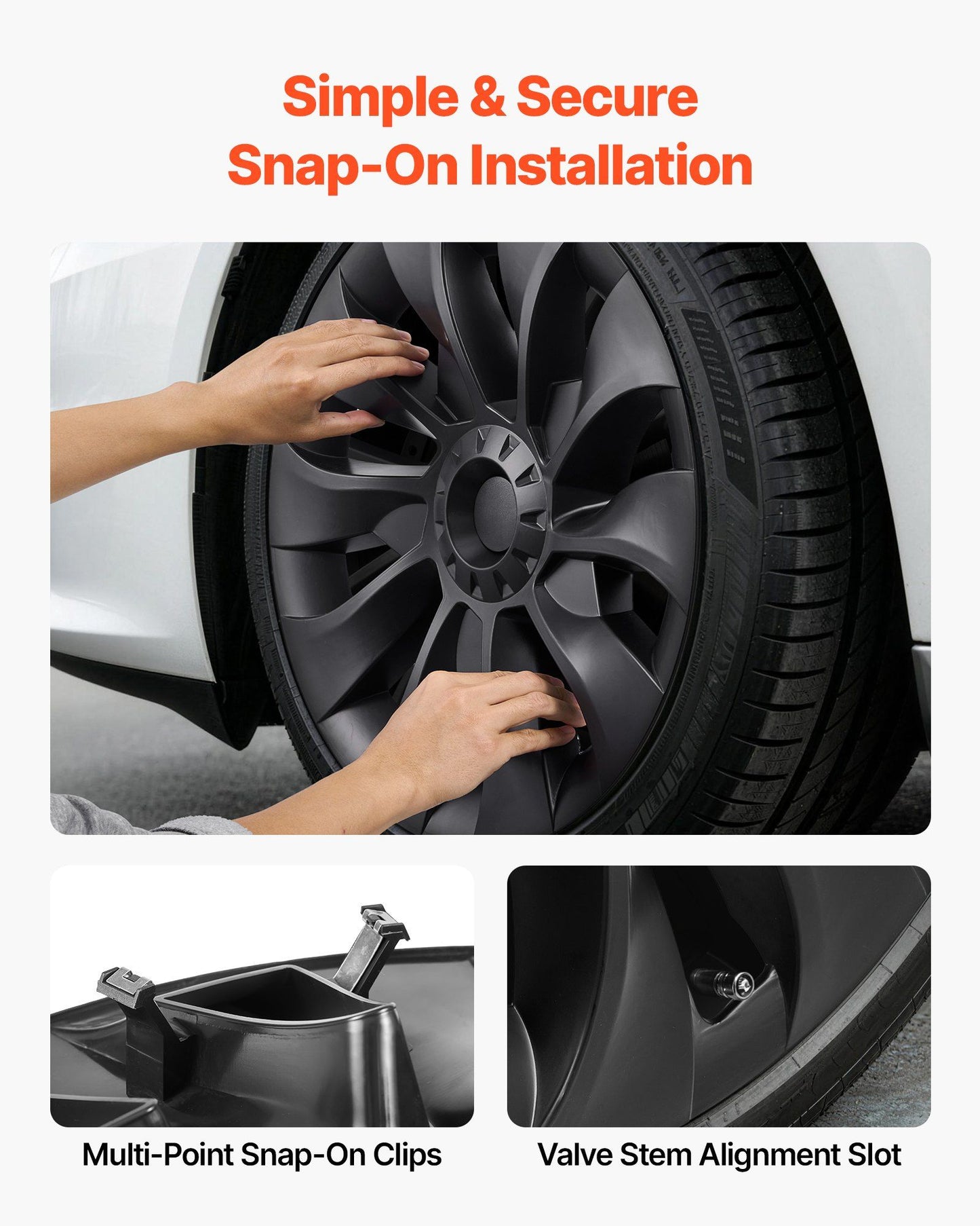 Tesla Model 3 18 inch hubcaps set of 4 — view 5