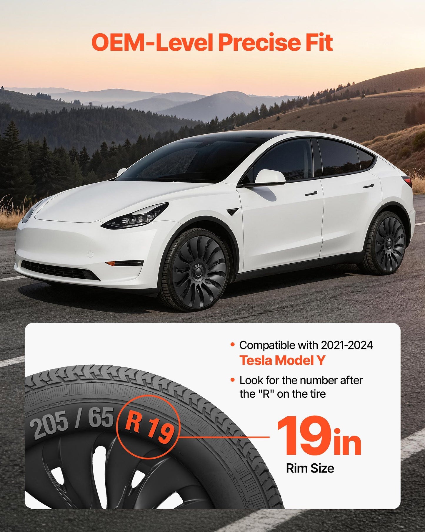 Hubcaps Wheel Covers for 2021-2024 Tesla Model — view 3