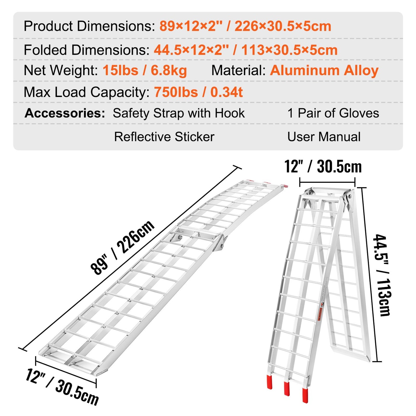 Aluminium Ramp 750 LBS Foldable — view 8