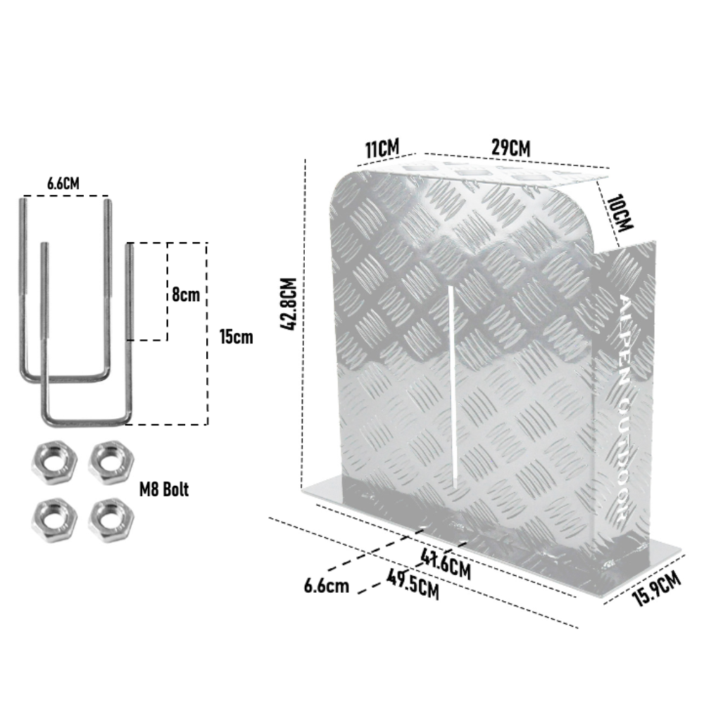 Alpen aluminium diesel fuel tank cover silver — view 9