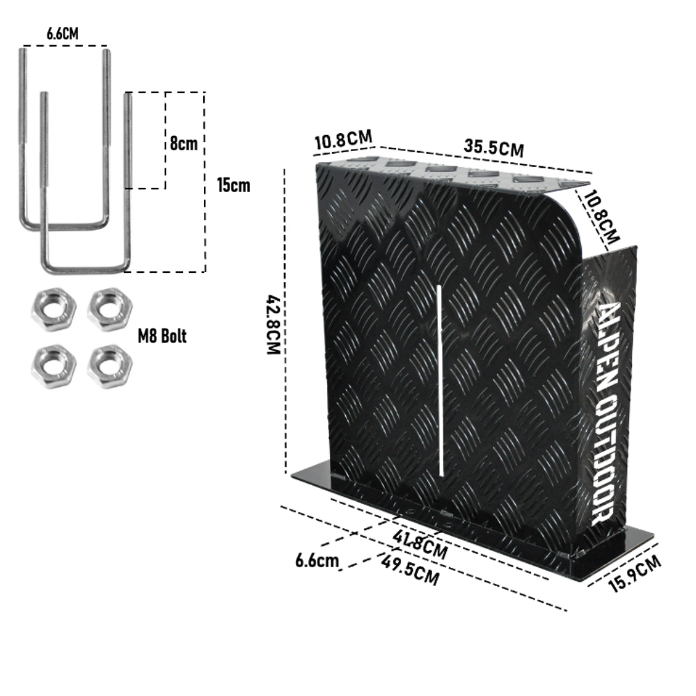 Alpen black aluminium fuel tank cover — view 9