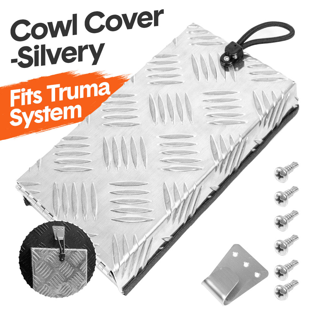 Silver aluminium Truma cowl cover 27x15x4cm — view 3