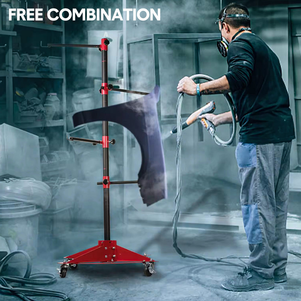 Universal rotating auto paint panel stand — view 4