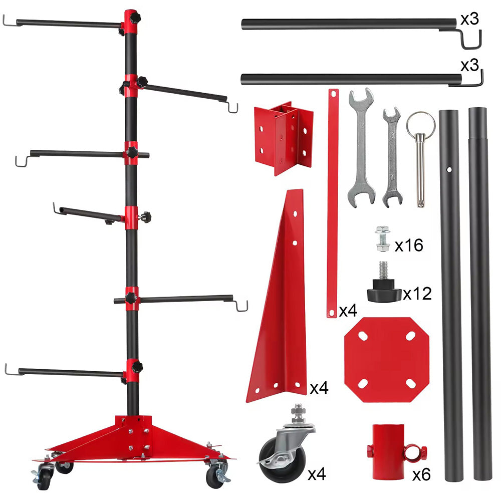 Universal rotating auto paint panel stand — view 8